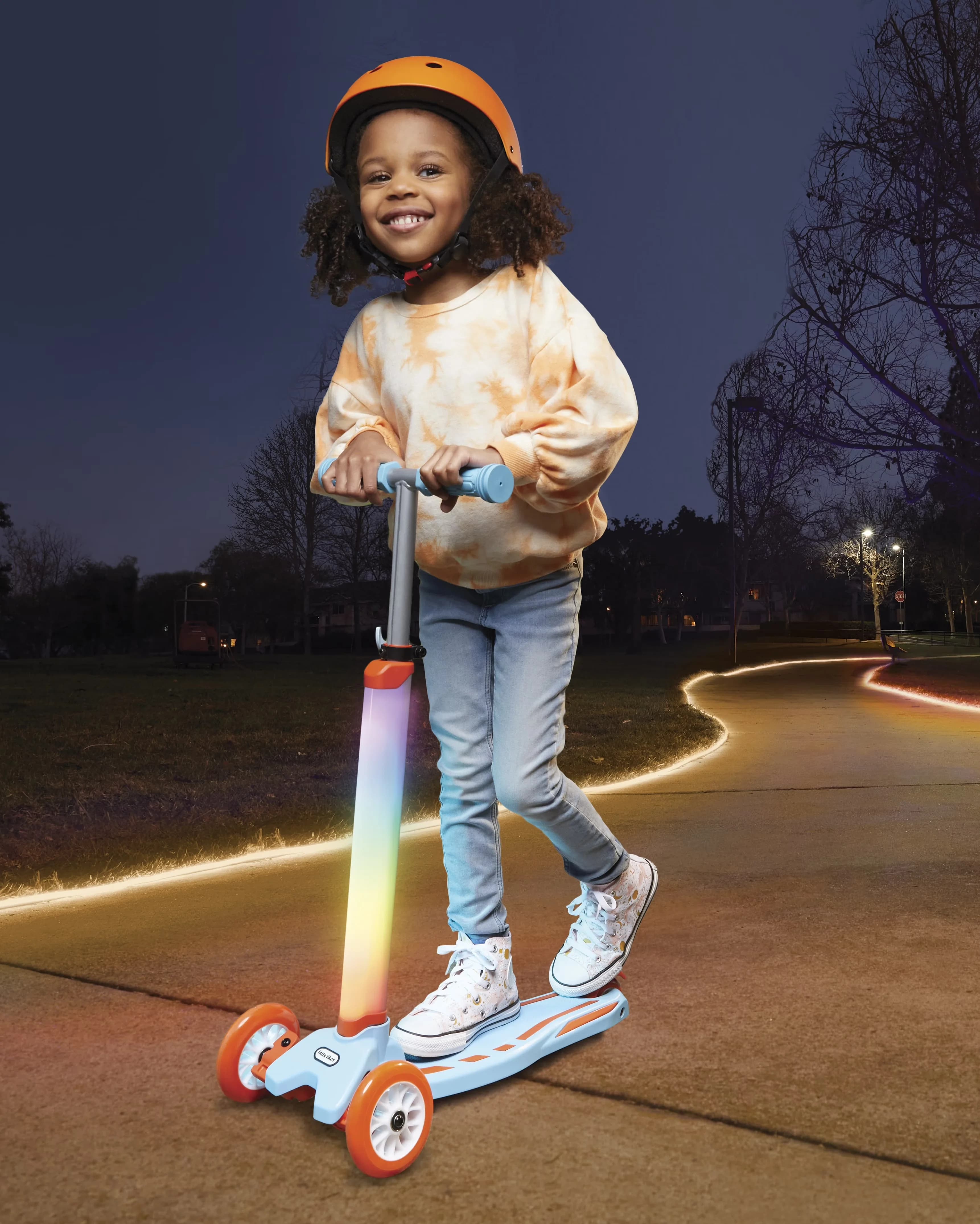 Versatile Scooter with Lightweight, Light Patterns - Multi-Color Plastic Model 107D1E
