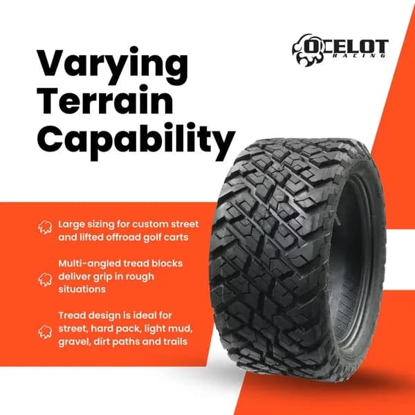 Golf Cart Tire Essential with Anti-Skid, Heavy-Duty, 23 x 10 - P3118 - Ergonomic Design Model 3B598D