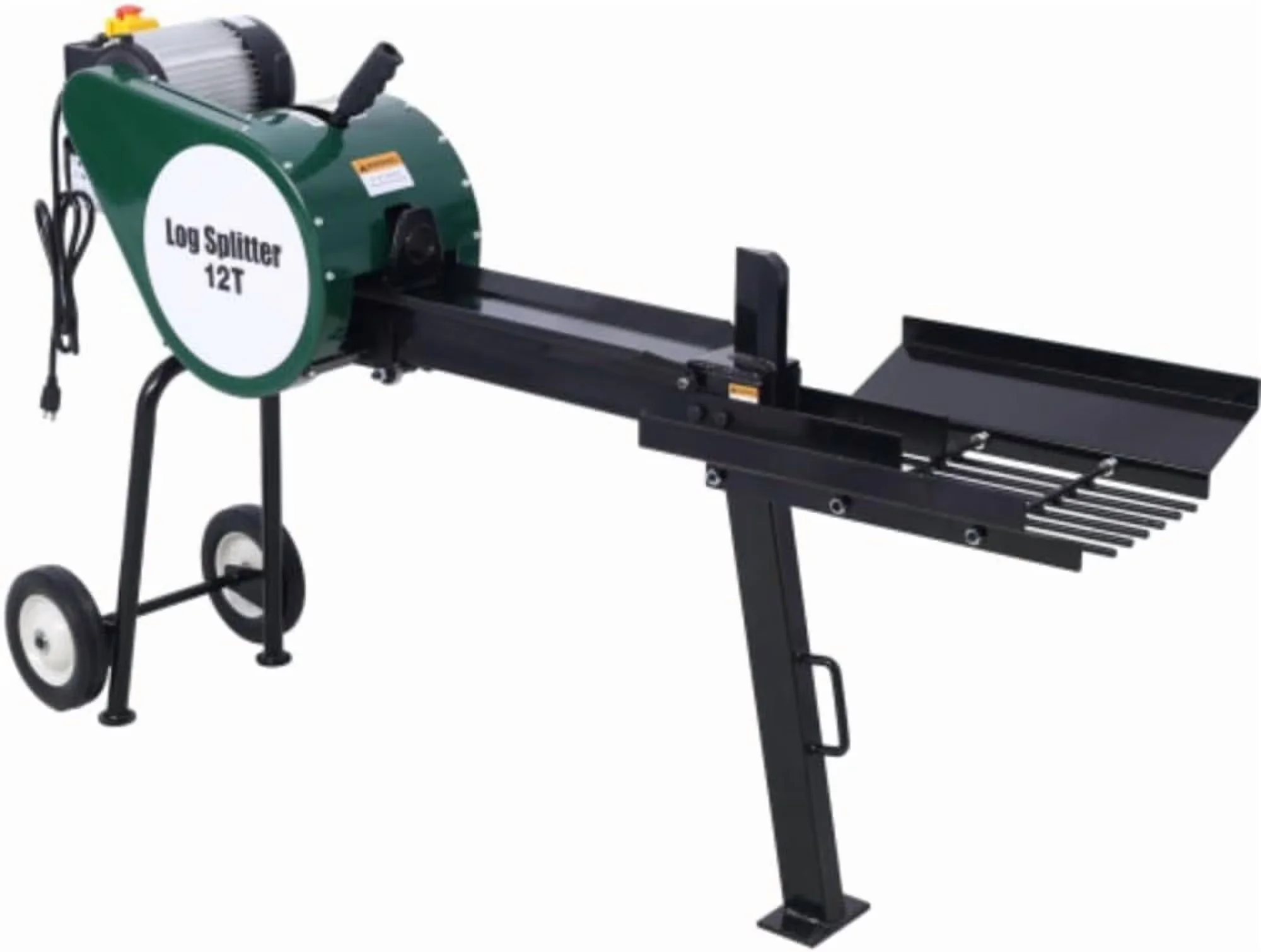 Versatile Logsplitter with Wheeled, 20-inch 12 Ton Electric Log Splitter - Green Model 2DE585