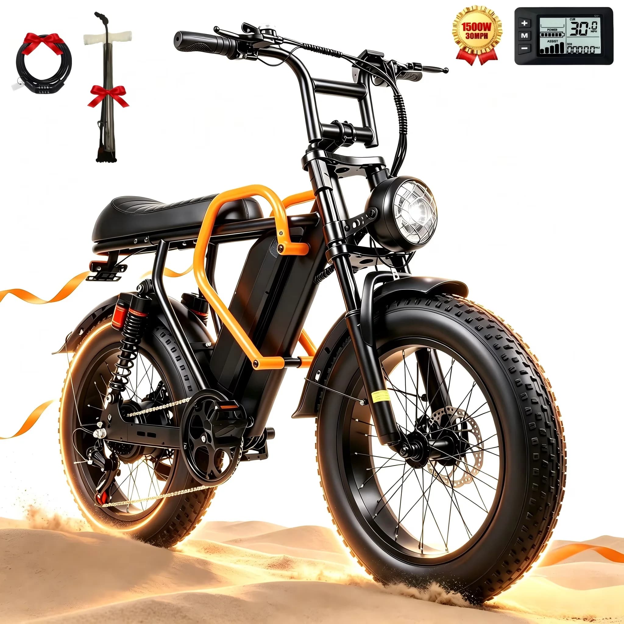 Compact Electric Bike with Battery, 1500W, XKJ - Industrial Grade Model 7921D8