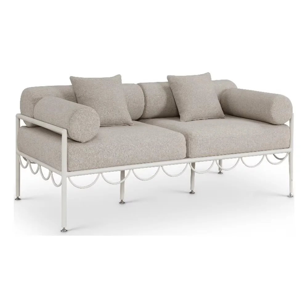 Classic Patio Chair with Water-Resistant, Art Deco, Weight Capacity : 800 - Aluminum Beige Model 26F874