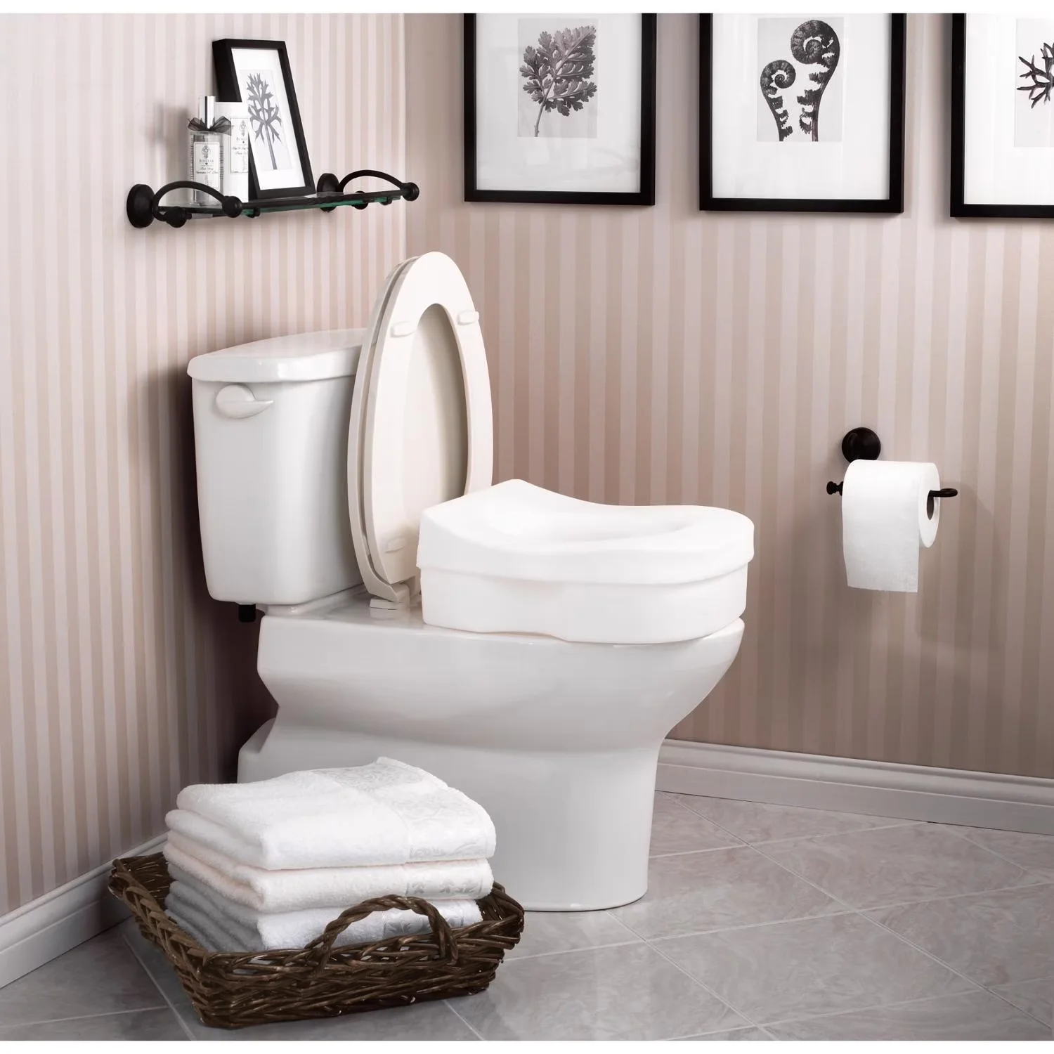 Toilet Seats And Lid Versatile with Universal, ADA Compliant, White (ADA Compliant) - White Plastic Model 1CFFE5