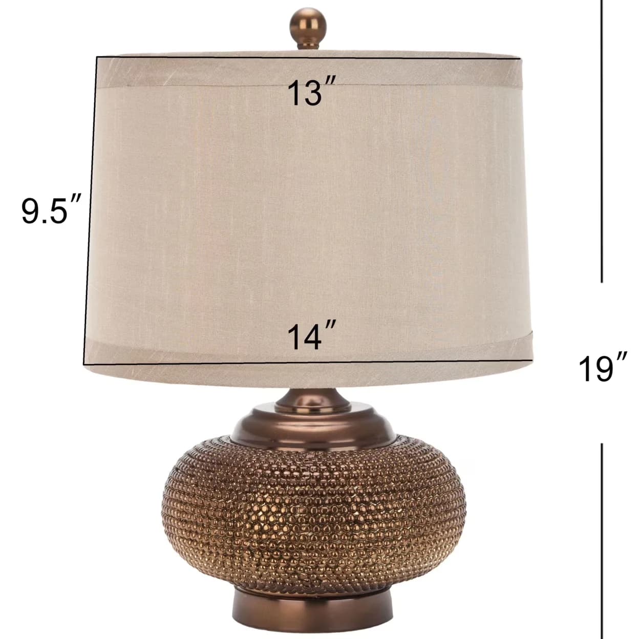 Durable Lamp with Incandescent, Contemporary, 19-INCH H GOLD BEAD - Multicolor Resin Model 25E1C3