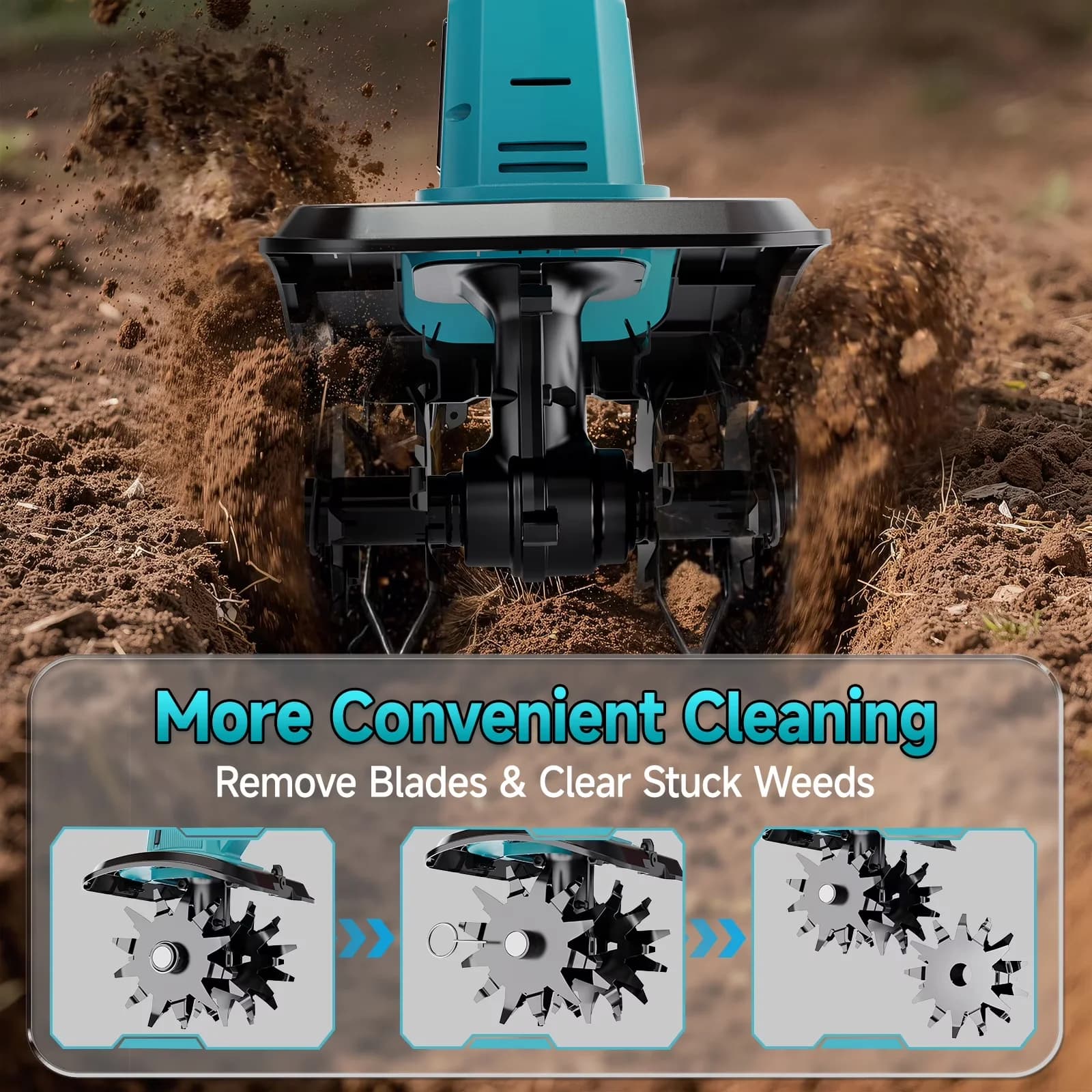 Essential Trillers Cultivator with Battery, 20V, Lightweight Labor-saving - Model 41BB68
