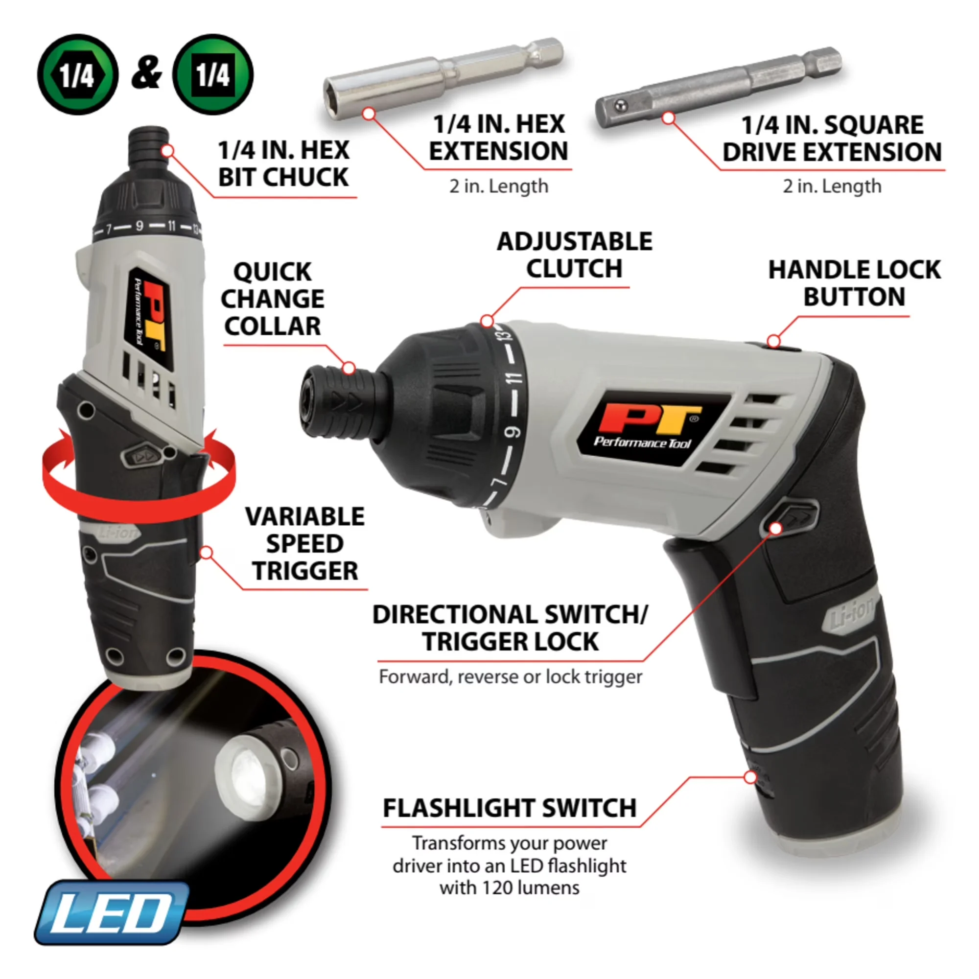 Drills Driver Durable with Battery, LED, Swivel - Gray 1 Drill Driver W1562 Model 9D9D6C