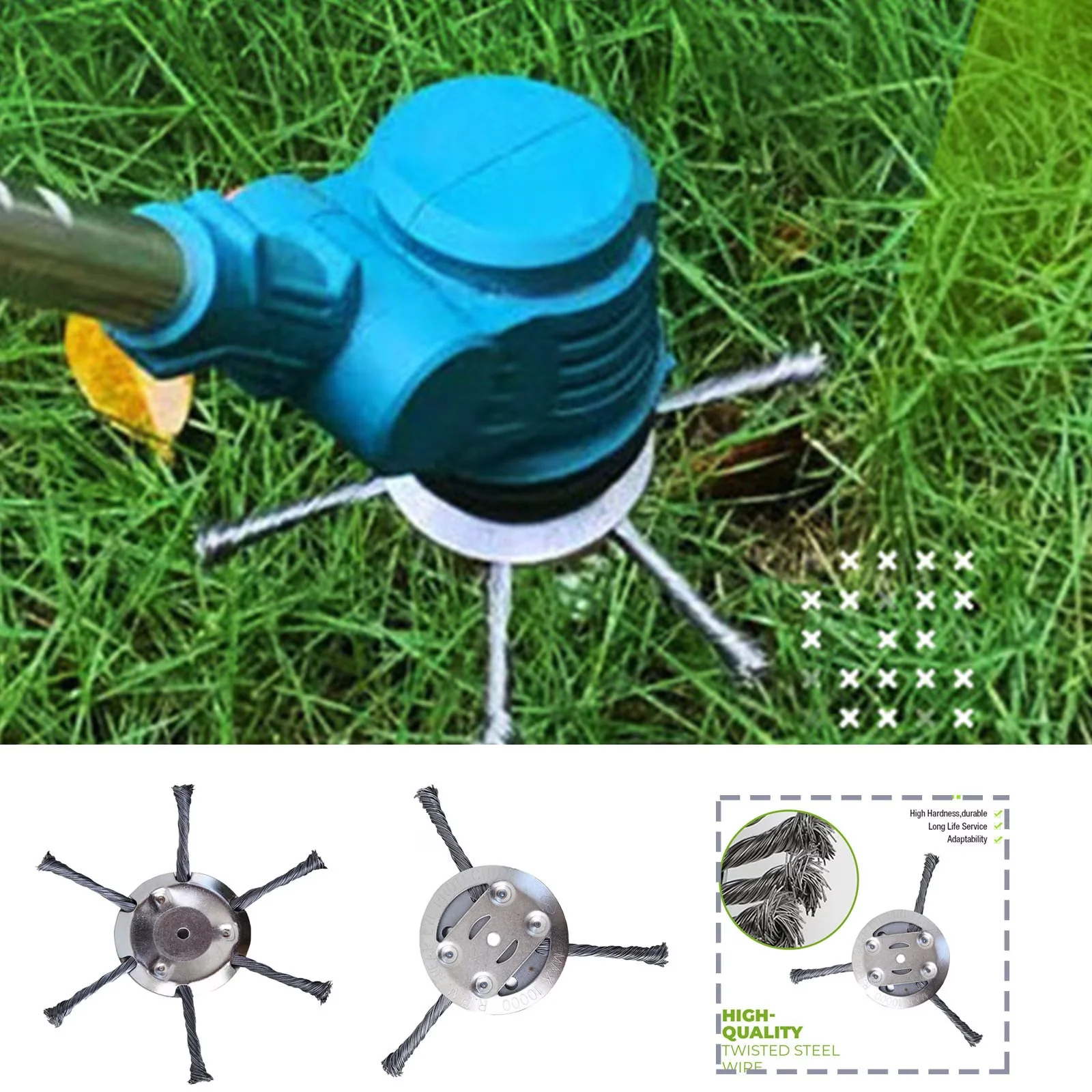 Innovative String Trimmer with Attachment Capable, Universal Steel Wire Head, Lightweight Grass - Silver Model D7436C