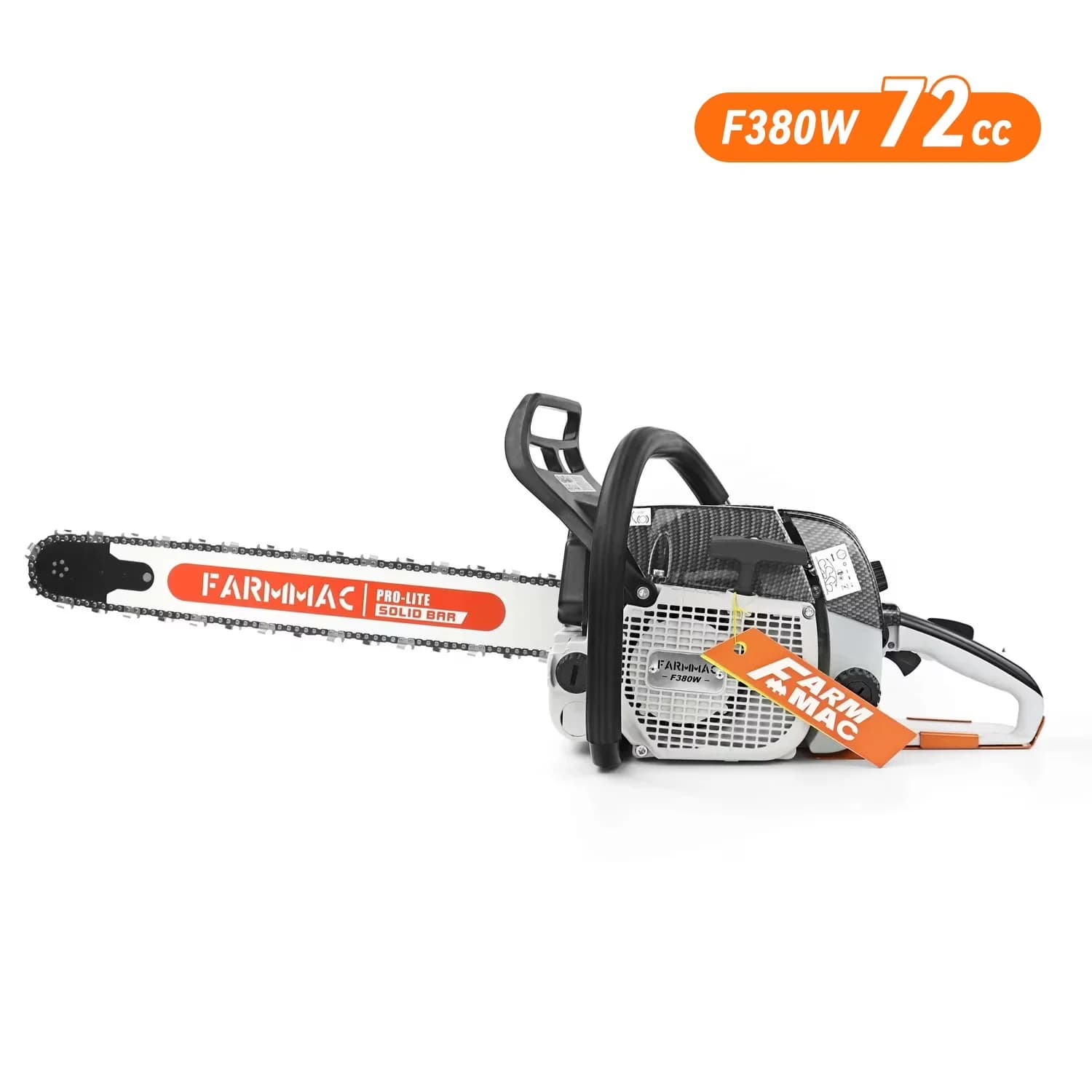 Premium Chainsaw with Anti-Vibration, 25 Inch Alloy Solid Bar, 72cc Gas - Model AC3BD2