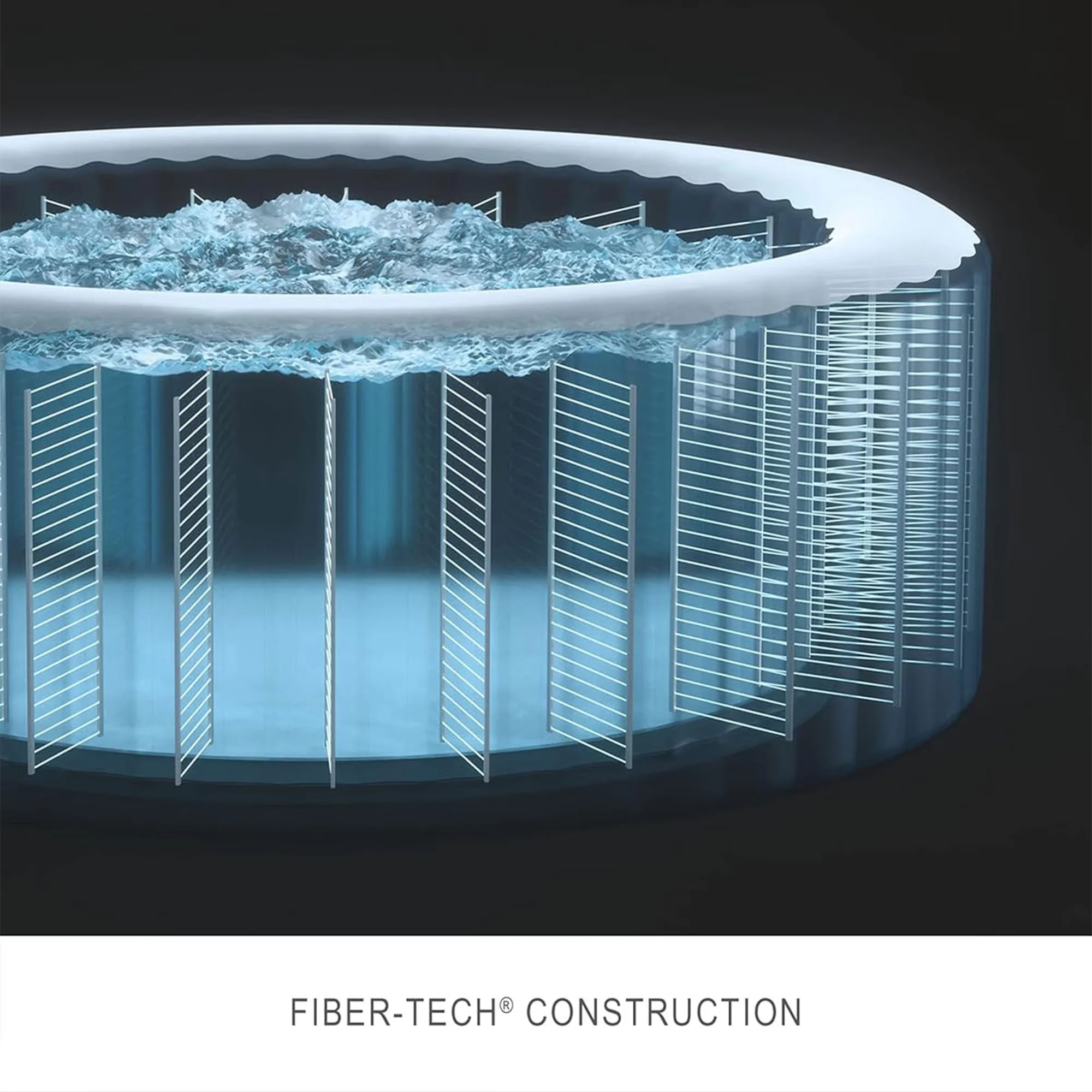 Modern Hot Tub with Inflatable, Color: Gray, Pool Vacuum - Brown - Essential Collection Model 71FACF