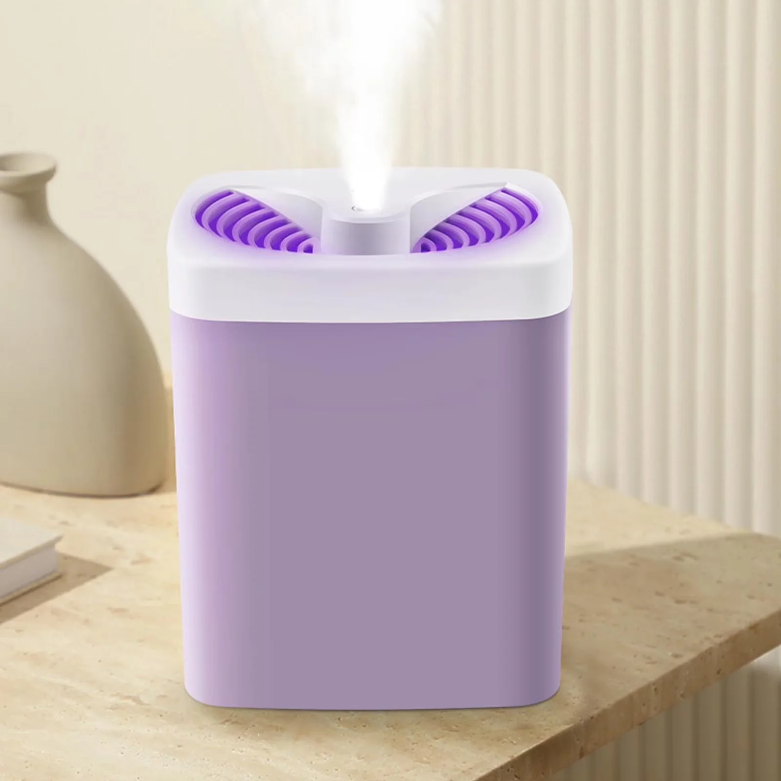 Sleek Humidifier with LED, Auto Shut Off, 3 Mist Modes LED Night Light - Purple Model 931458