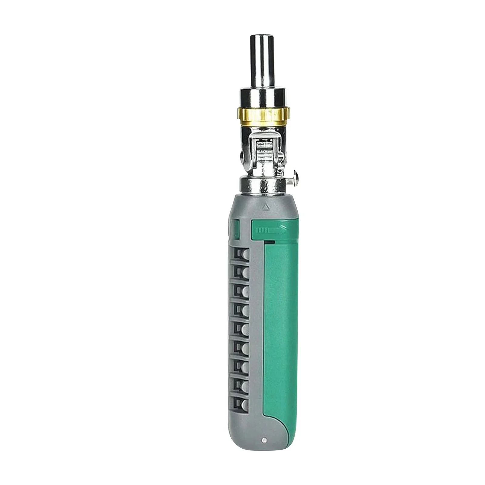 Sleek Hand Tool Set with Compact, 14-in-1 Ratchet Screwdriver, 48-Tooth Adjustable - Green Plastic Model 6C8CC6