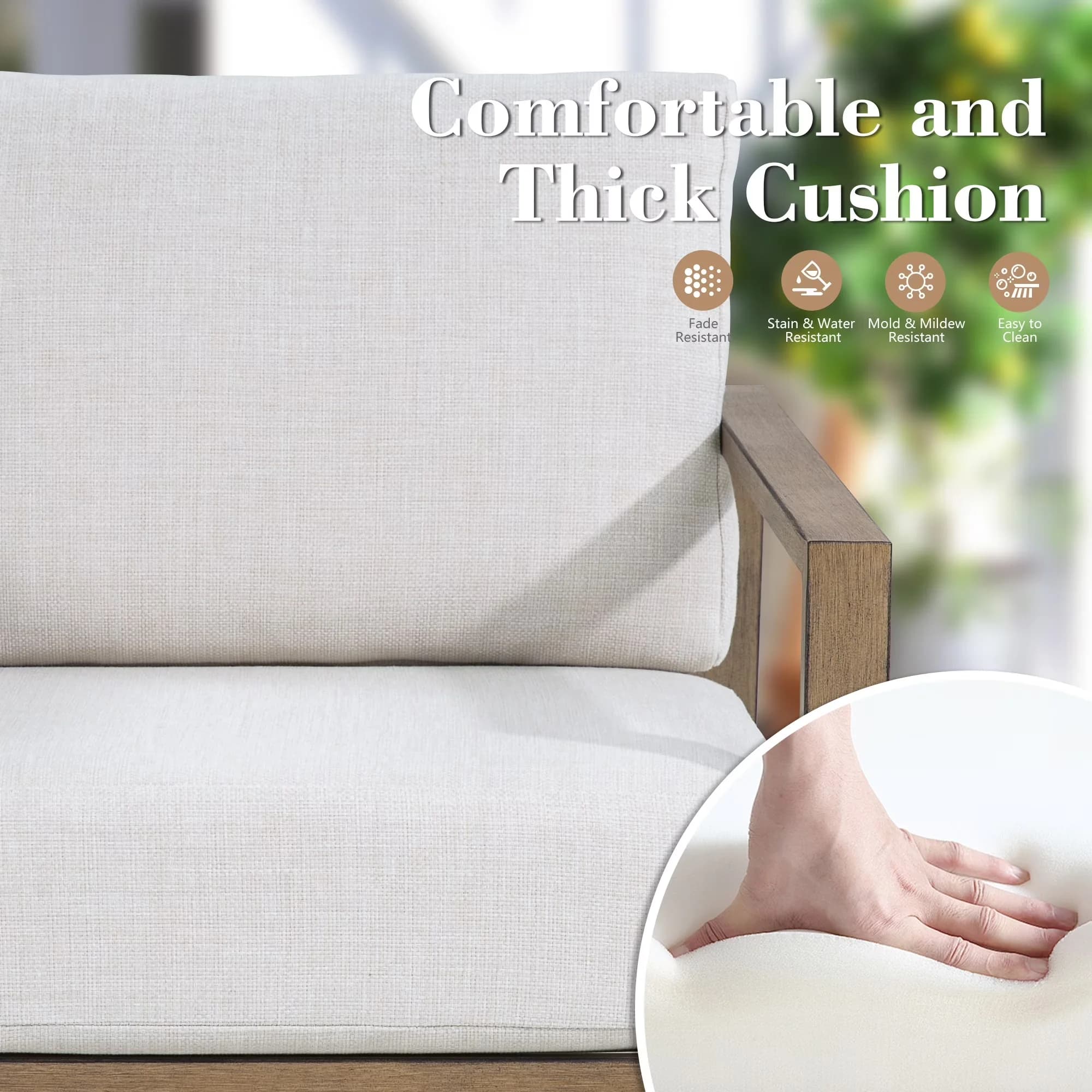 Reliable Outdoor Sofas Sectional with Weather-Resistant, Contemporary - Barley Aluminum, Olefin Model 5F2A17