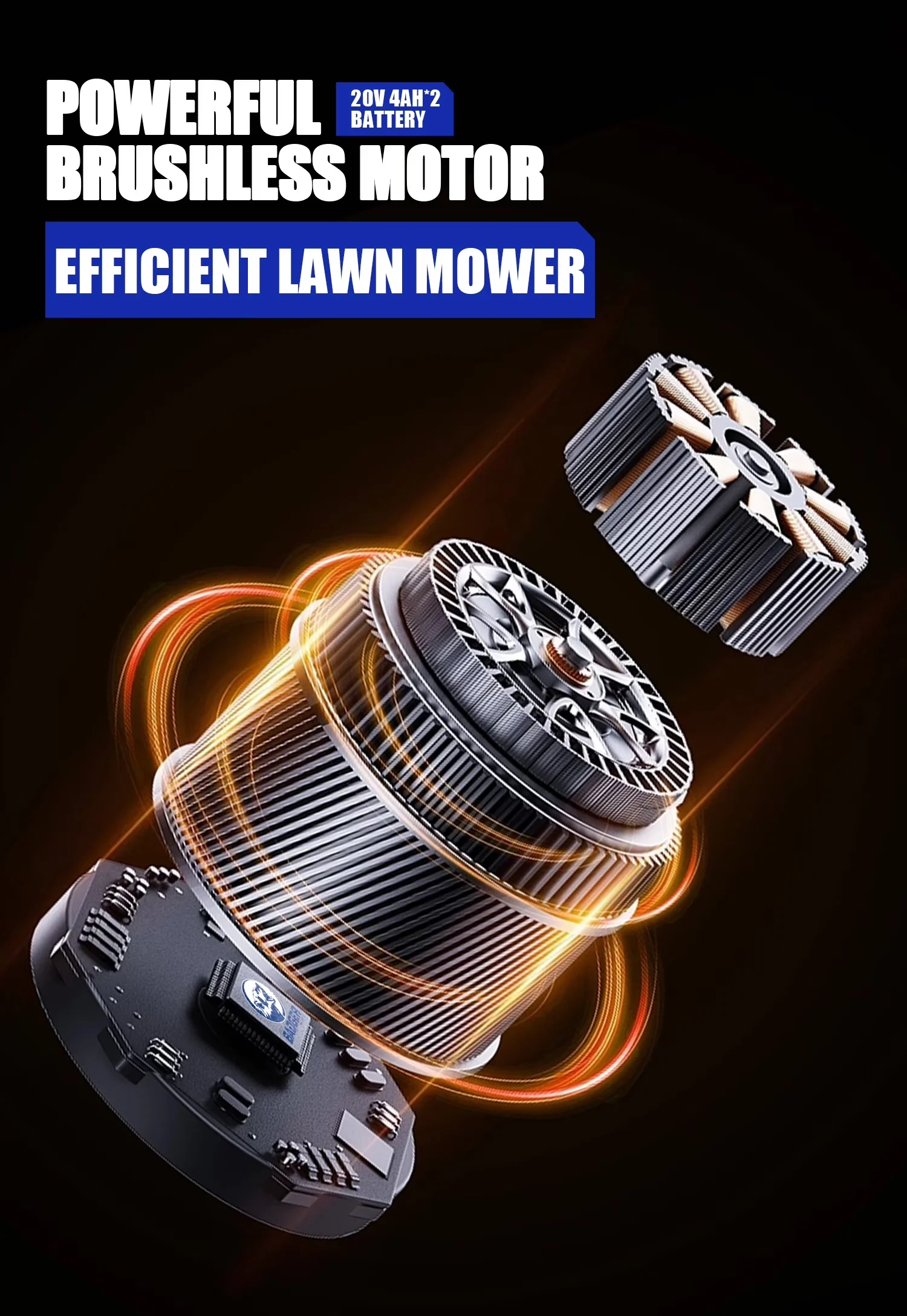 Durable Push Mower with Battery, 40V, Brushless Motor for Small, Residential - Model 104784