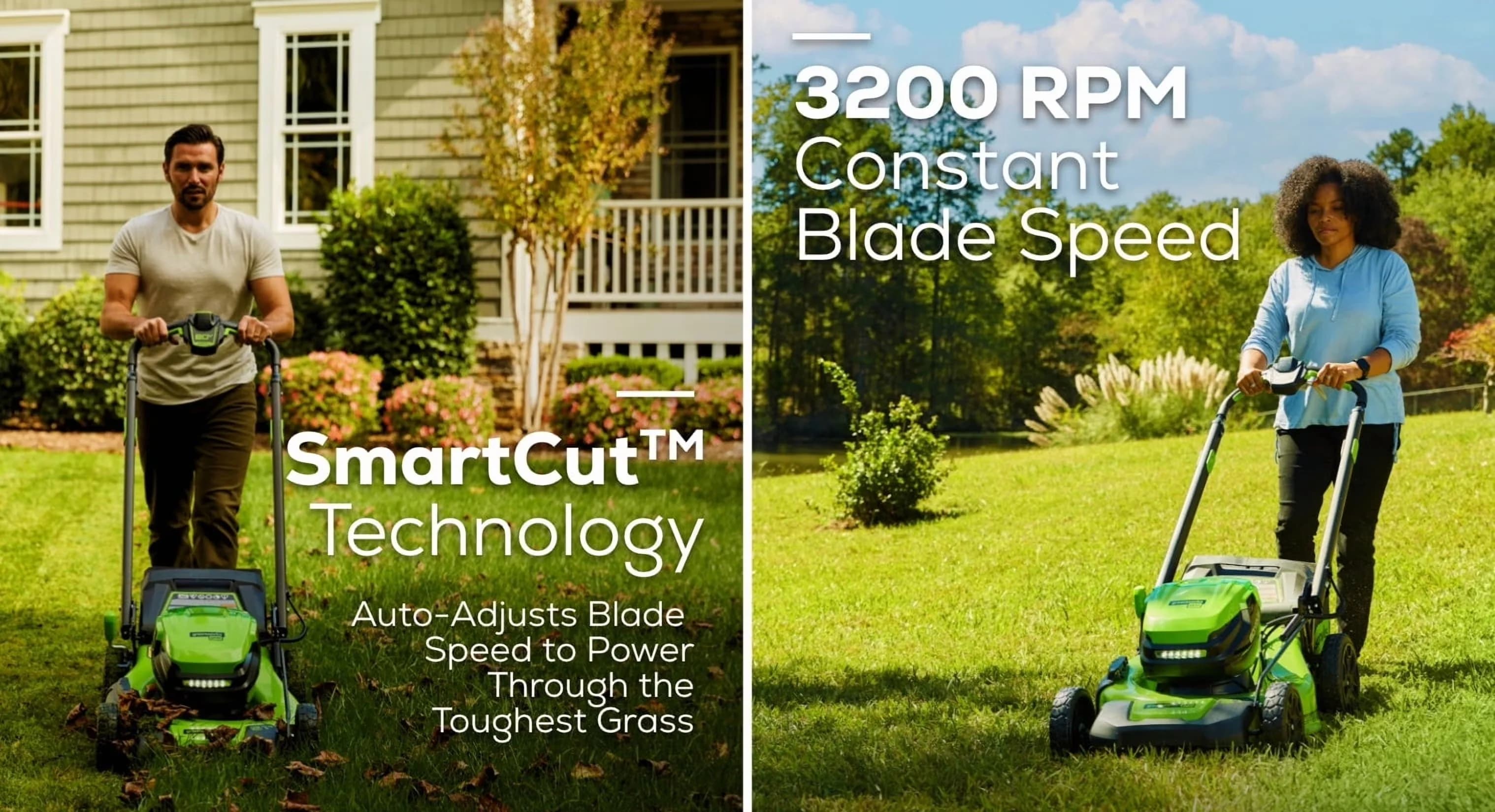 Push Mower Compact with Battery, 80V, Brushless Motor - Green for Daily Use Model 19AC67