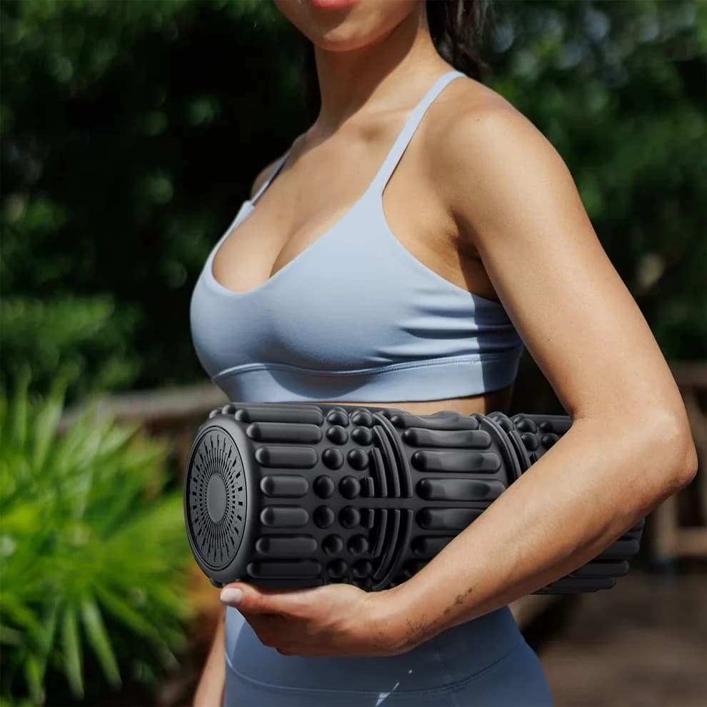 Essential Home Gym Accessory with Battery, Vibrating - Green Eva Foam VibroRoll Model 9D8556