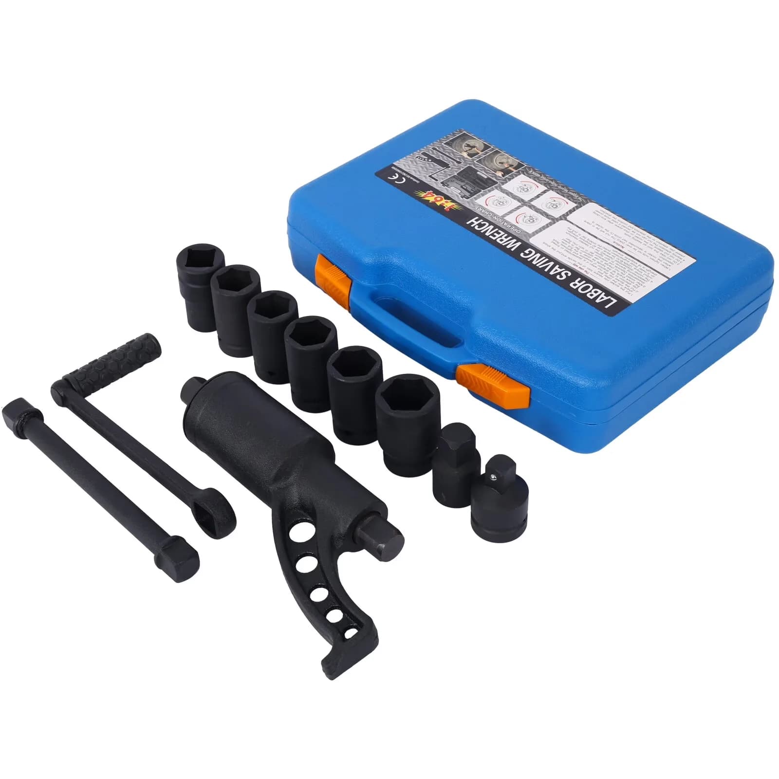 Modern Hand Tool Set with Heavy-Duty - Black#9 Steel 8pc - Compact and Portable Model 677CAF