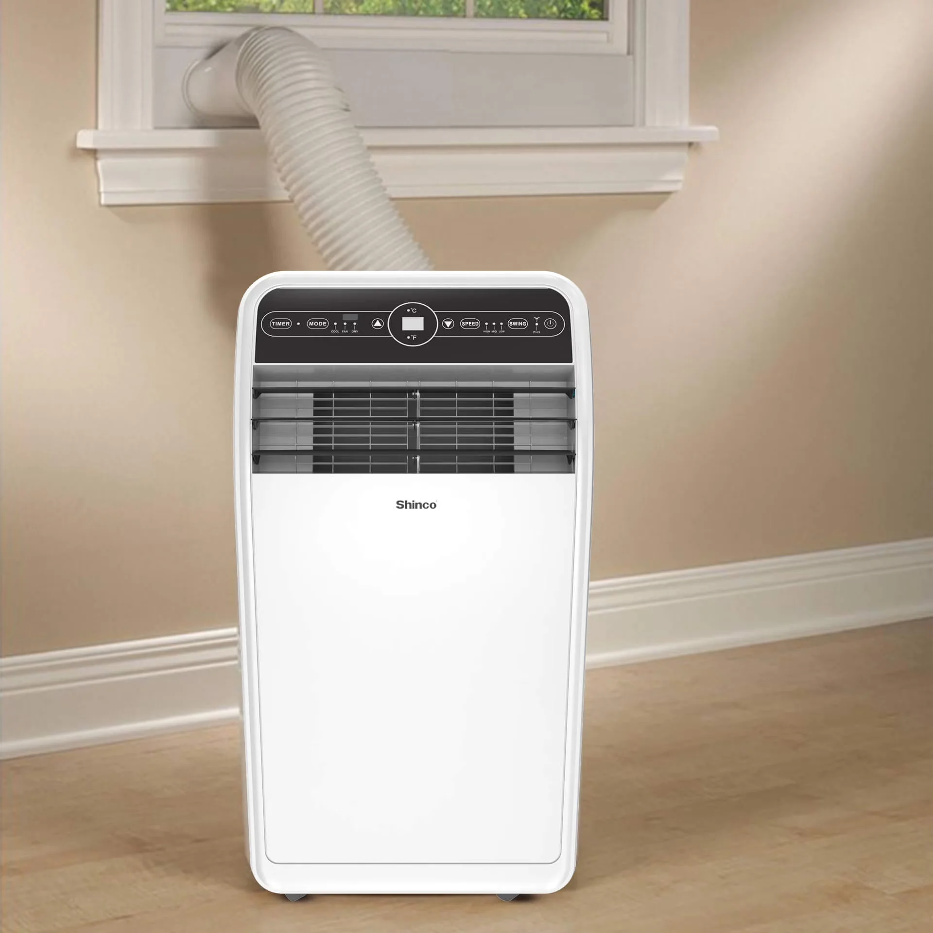 Innovative Air Conditioner with 7800 BTU, Weight: 61.73 lbs, Size: 17.4 x 13.4 x 32.7 in - White Model CDEBAC