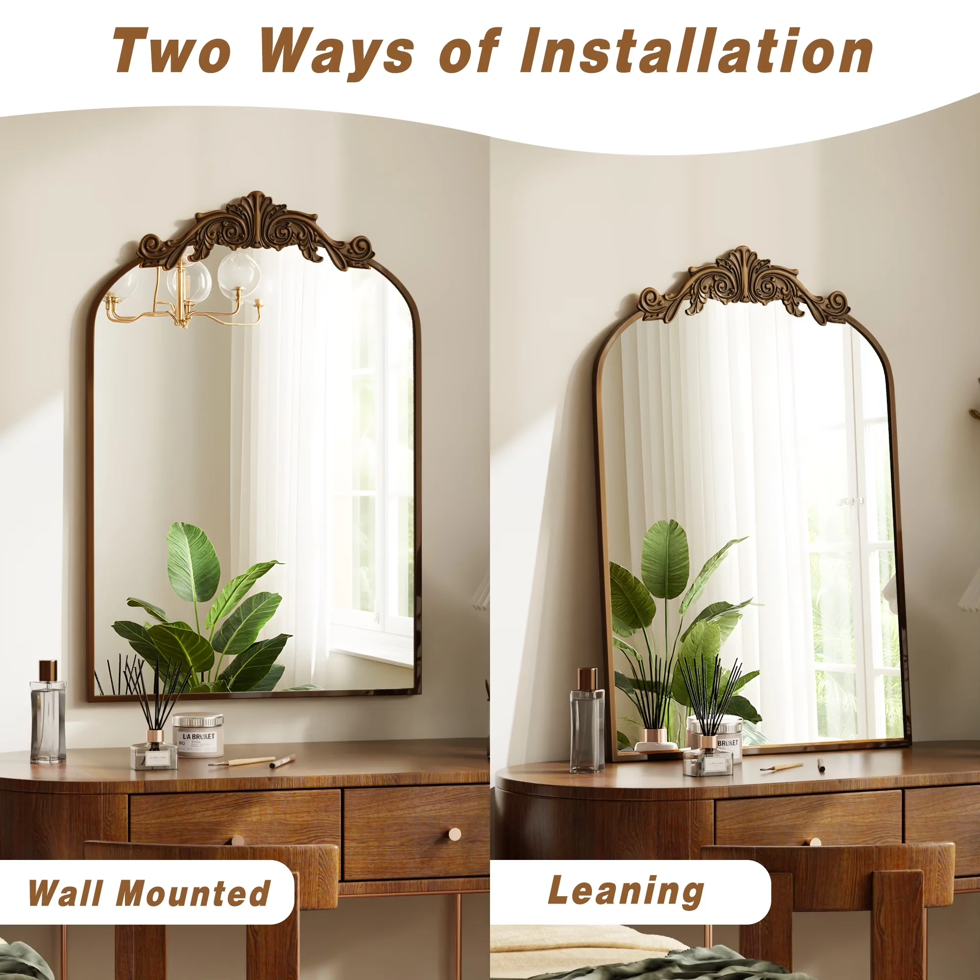 Bathroom Renovation Versatile with Hooks, Shatter Resistant Construction, Victorian - Bronze 24" x 38" Model CA2191
