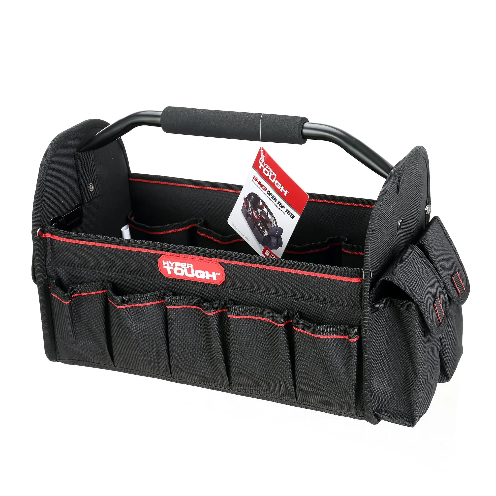 Stylish Hand Tool with Sturdy frame holds bag open, 12 external & 8 internal pockets - 16" Model 75FE51