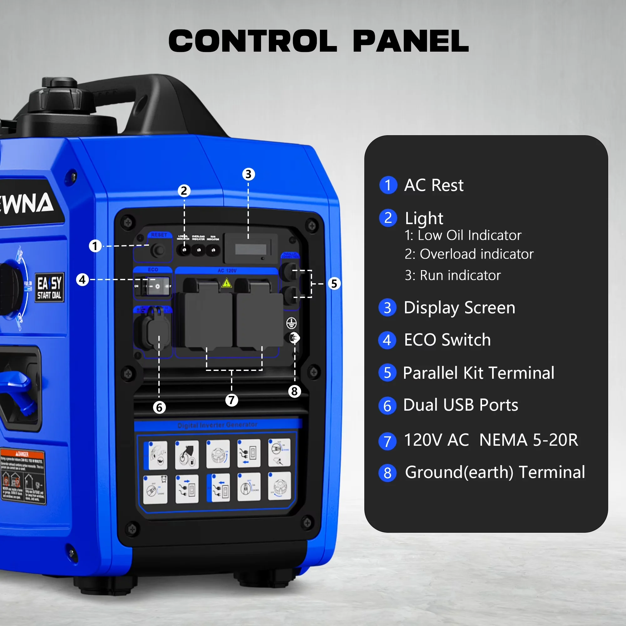 Essential Generator with 2450W, 120V, Usb Port - 2450 - Low Maintenance Model 89765D