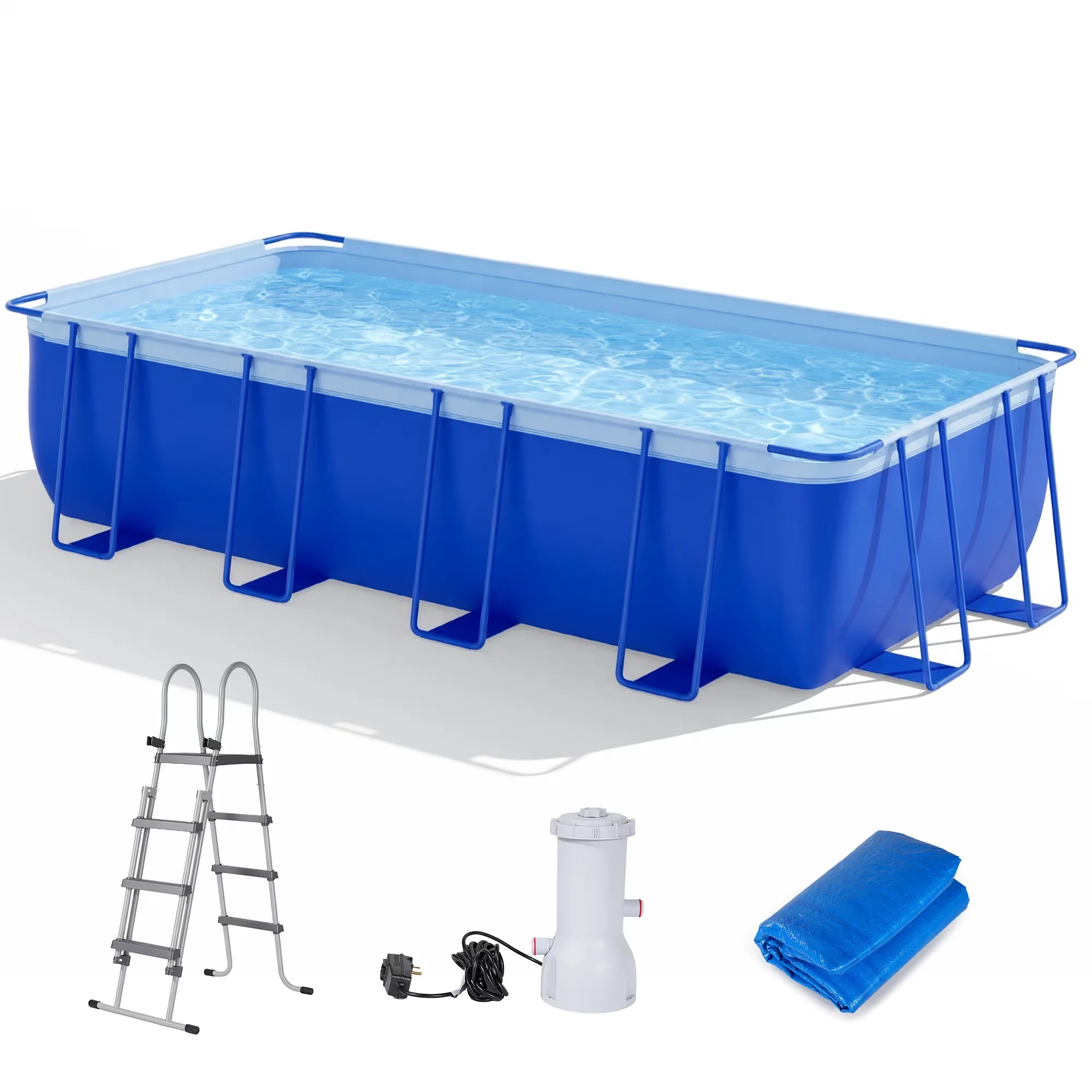 Reliable Above Ground Pool with Puncture Proof, Fade Resistant, Puncture Resistant - Blue Model 81F5C5