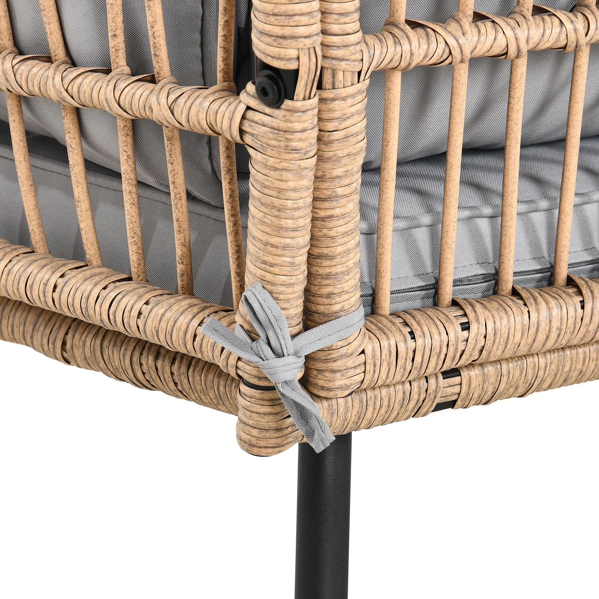 Patio Chair Premium with Weather-Resistant, Modern, Furniture Wicker Outdoor Loveseat - Wicker Gray Model 870D09