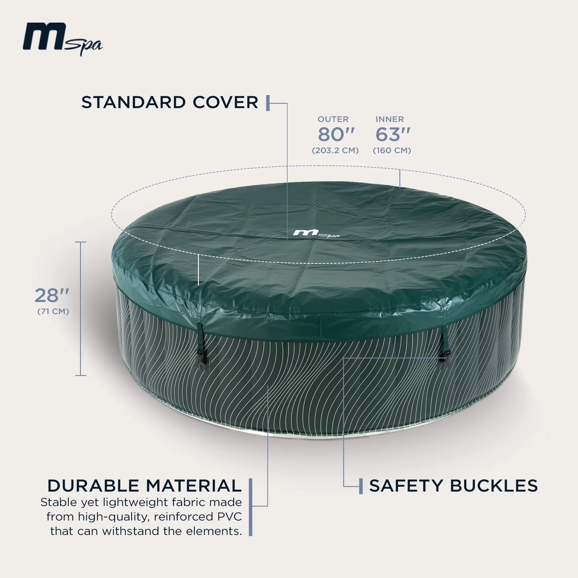 Professional Hot Tub with LED, Inflatable, MSpa Round Inflatable Bubble Spa - Black Model 241494