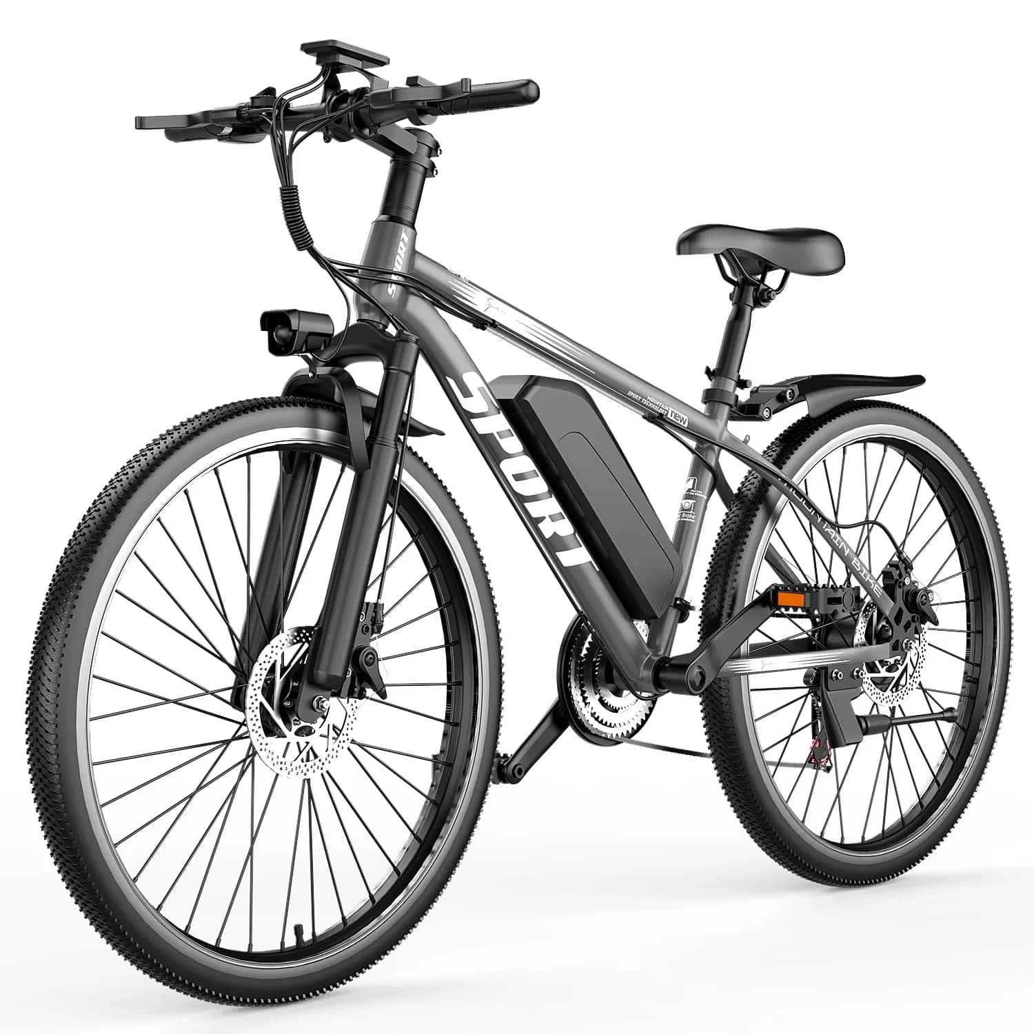 Reliable Electric Bike with Battery, 1500W, 26"Electric - Gray for Home and Office Model 5BAE02