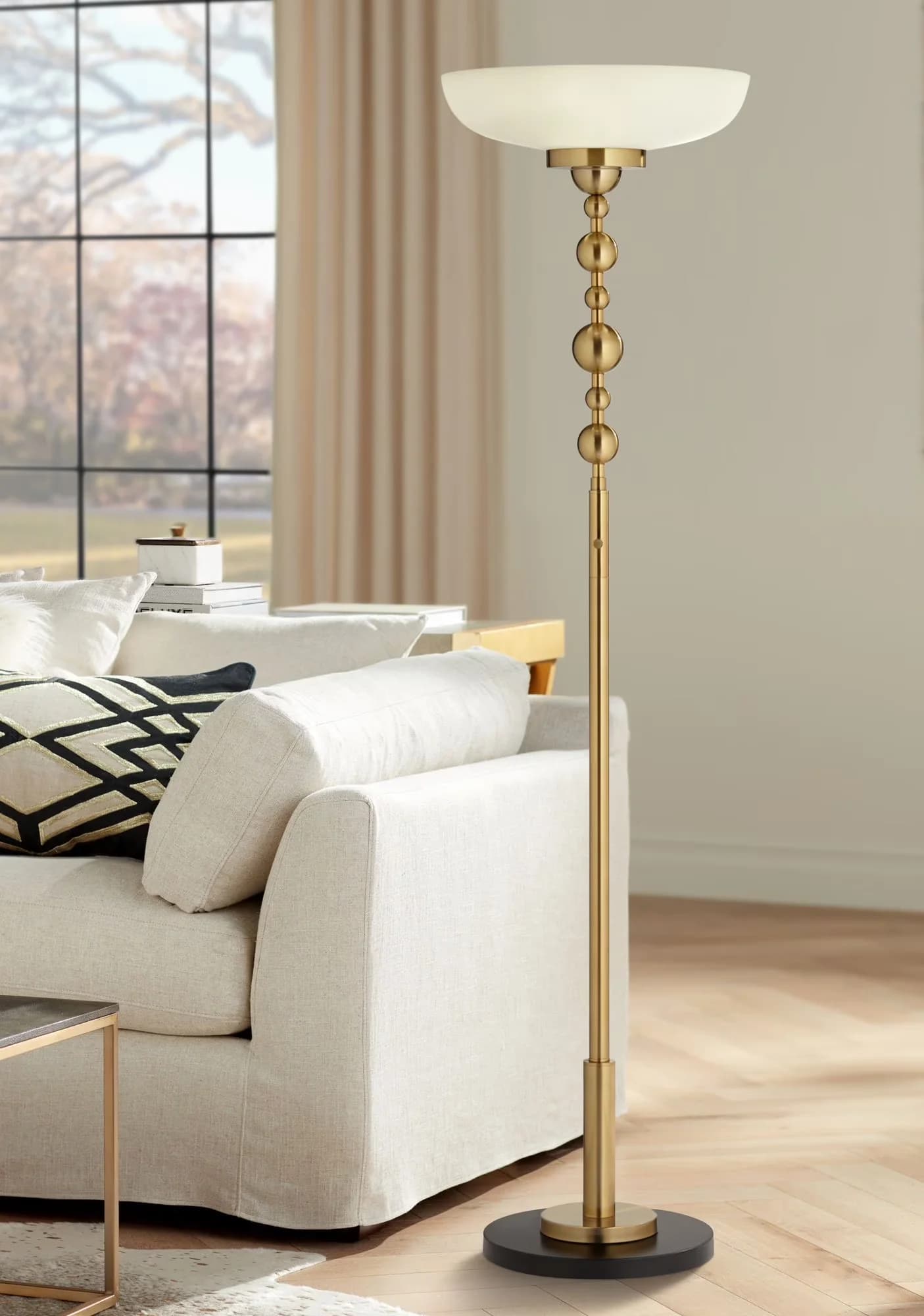 Floor Lamp Efficient with LED, Dimmable, Modern - Gold Mixed Metals Summit Model 2B1912