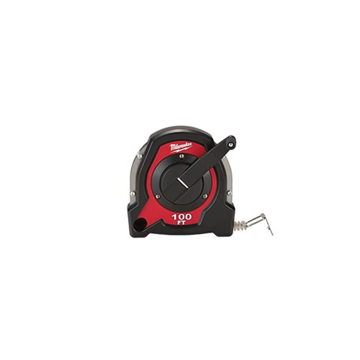 Efficient Measuring Layout with Heavy Duty, Tool 100 Ft. Closed Reel Long Tape - Steel Black Model 41384E