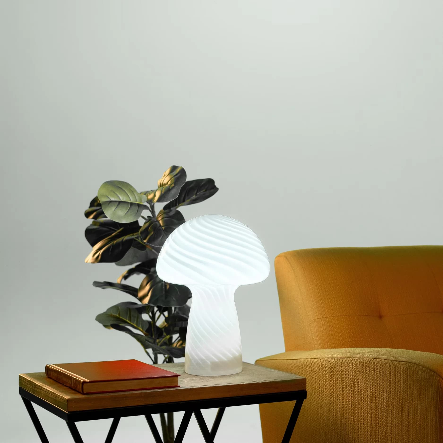 Premium Lamp with LED, Energy Efficient, Mushroom - White Metal 3000K - Premium Collection Model E256F0