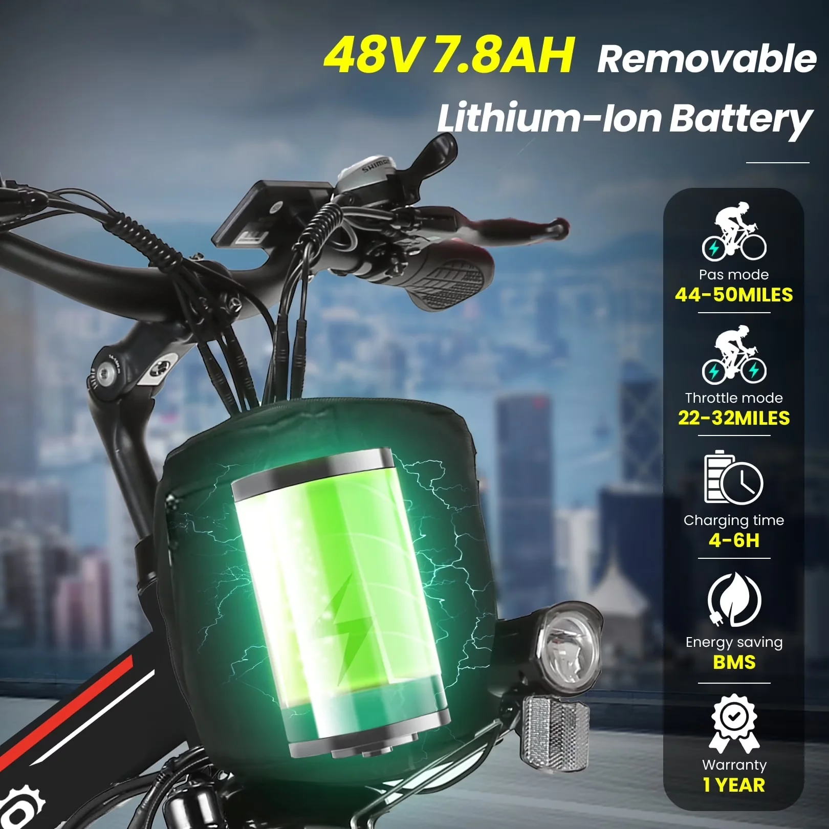 Versatile Electric Bike with Battery, 750W, 26" Folding - Red - Premium Collection Model 22C6A4