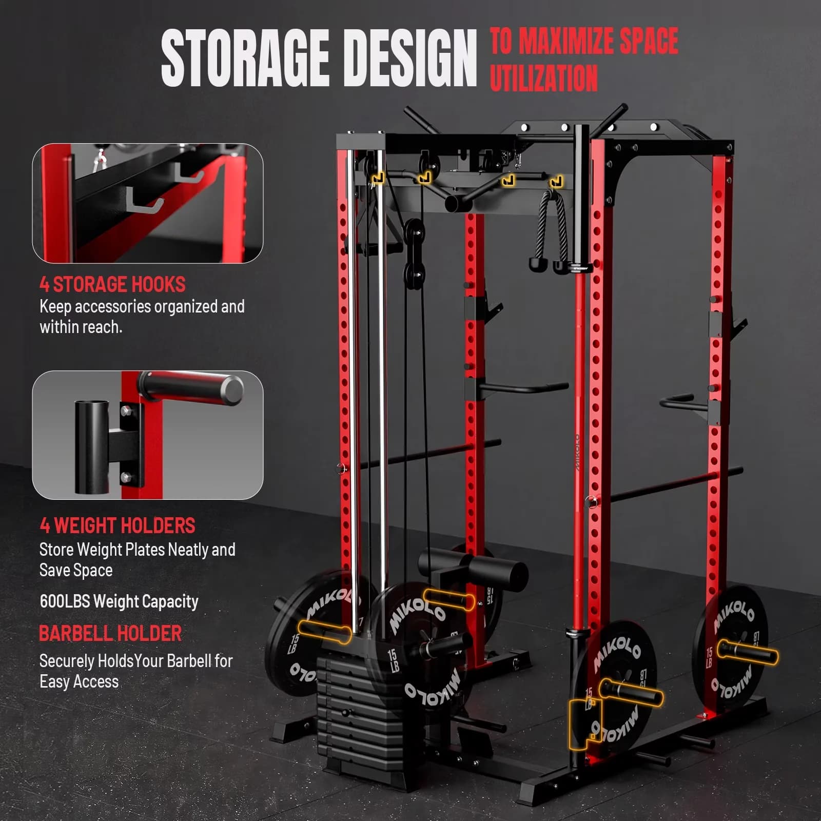 Durable Home Gym with Multifunctional, Assembly Required, Adjustable for Home - Model B1D42B