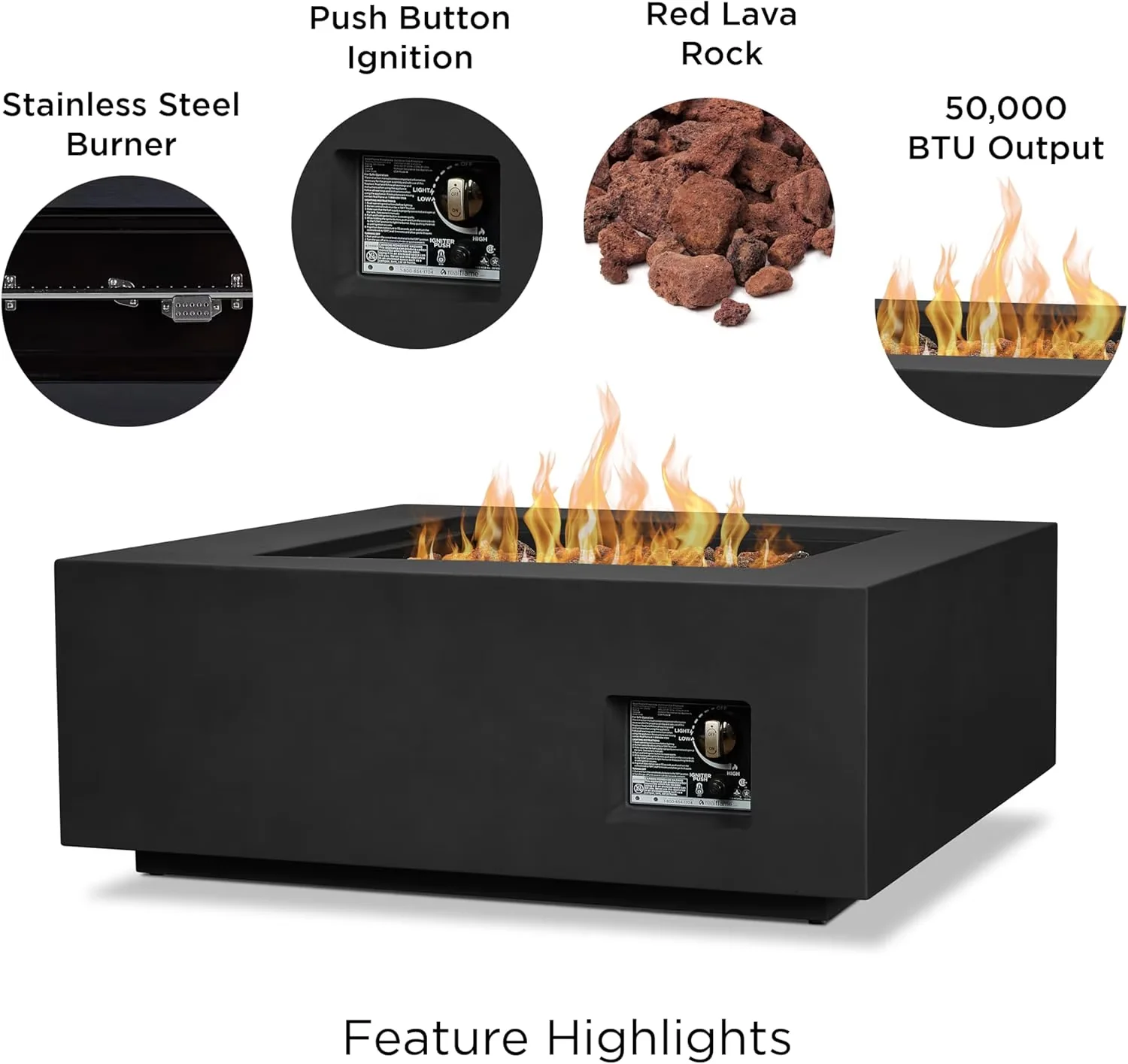 Versatile Outdoor Heating with Rust Resistant, Weatherproof, Style - Contemporary - Black Metal Model 9F1161