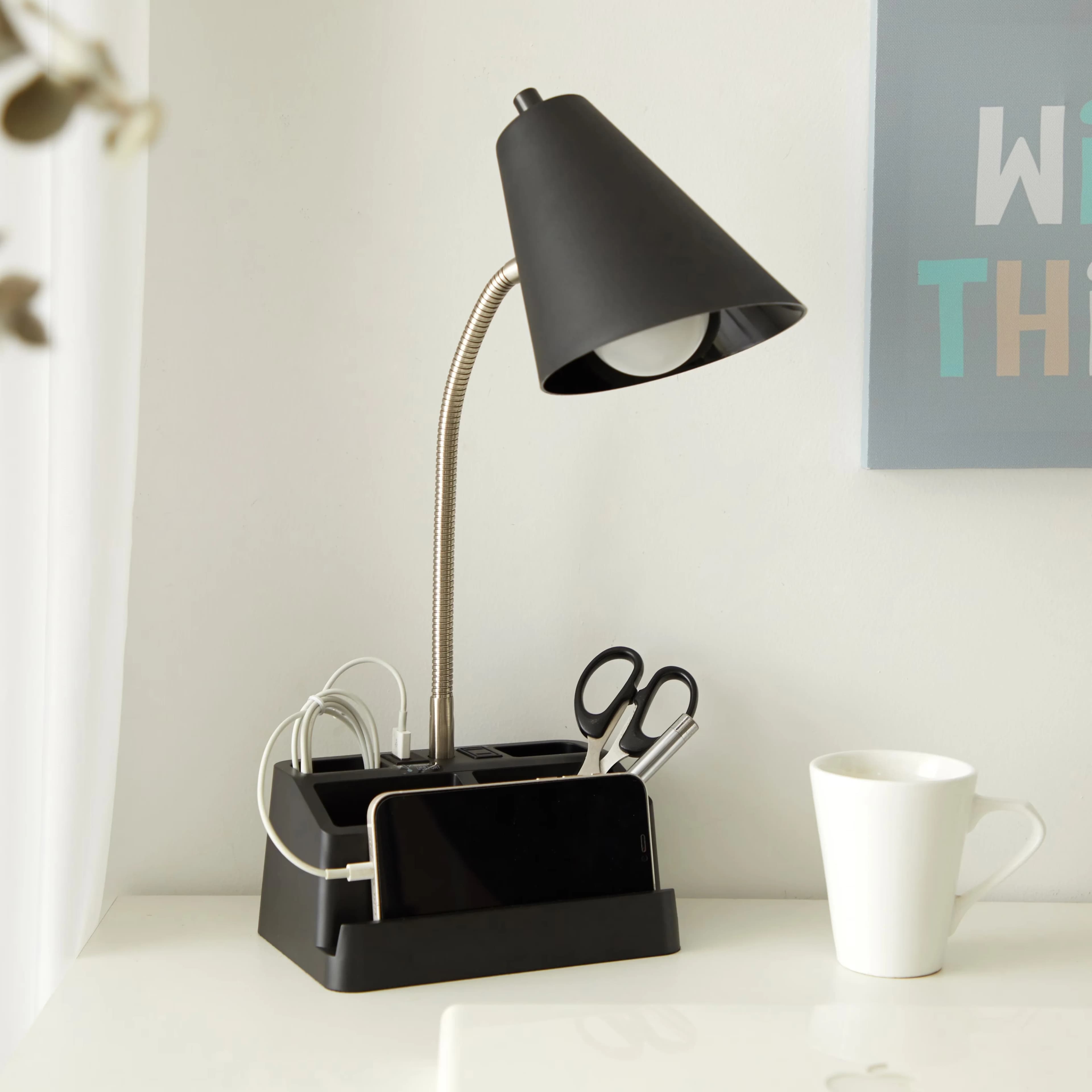 Innovative Desk Lamp with LED, Contemporary, Modern - Plastic Black Adjustable Model BD8E82