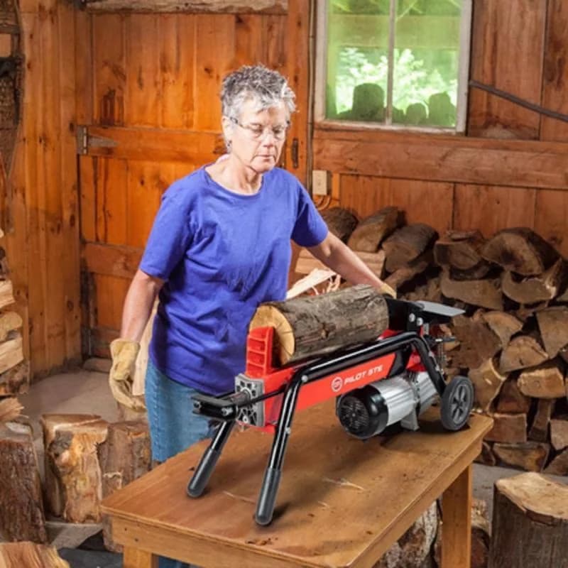 Logsplitter Professional with Wheeled, Power Pilot 6 Ton Electric Wood Splitter - Multicolor Model D530B2