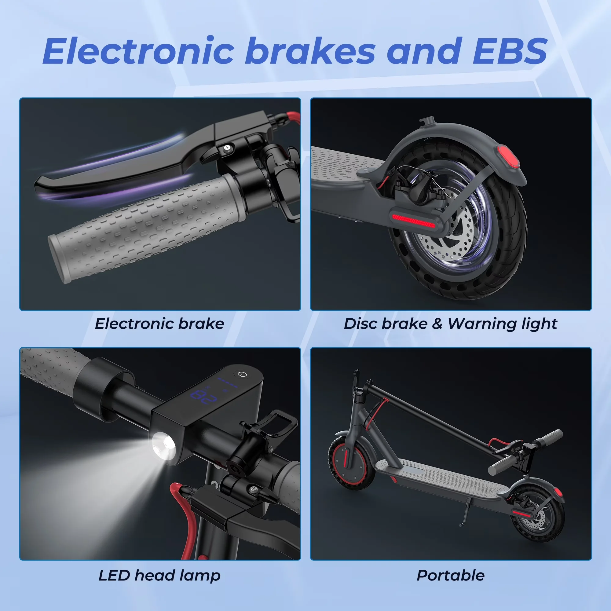 Stylish Scooter with 350W, Foldable, Bluetooth - Metal Black - Essential Collection Model 2E2AAF