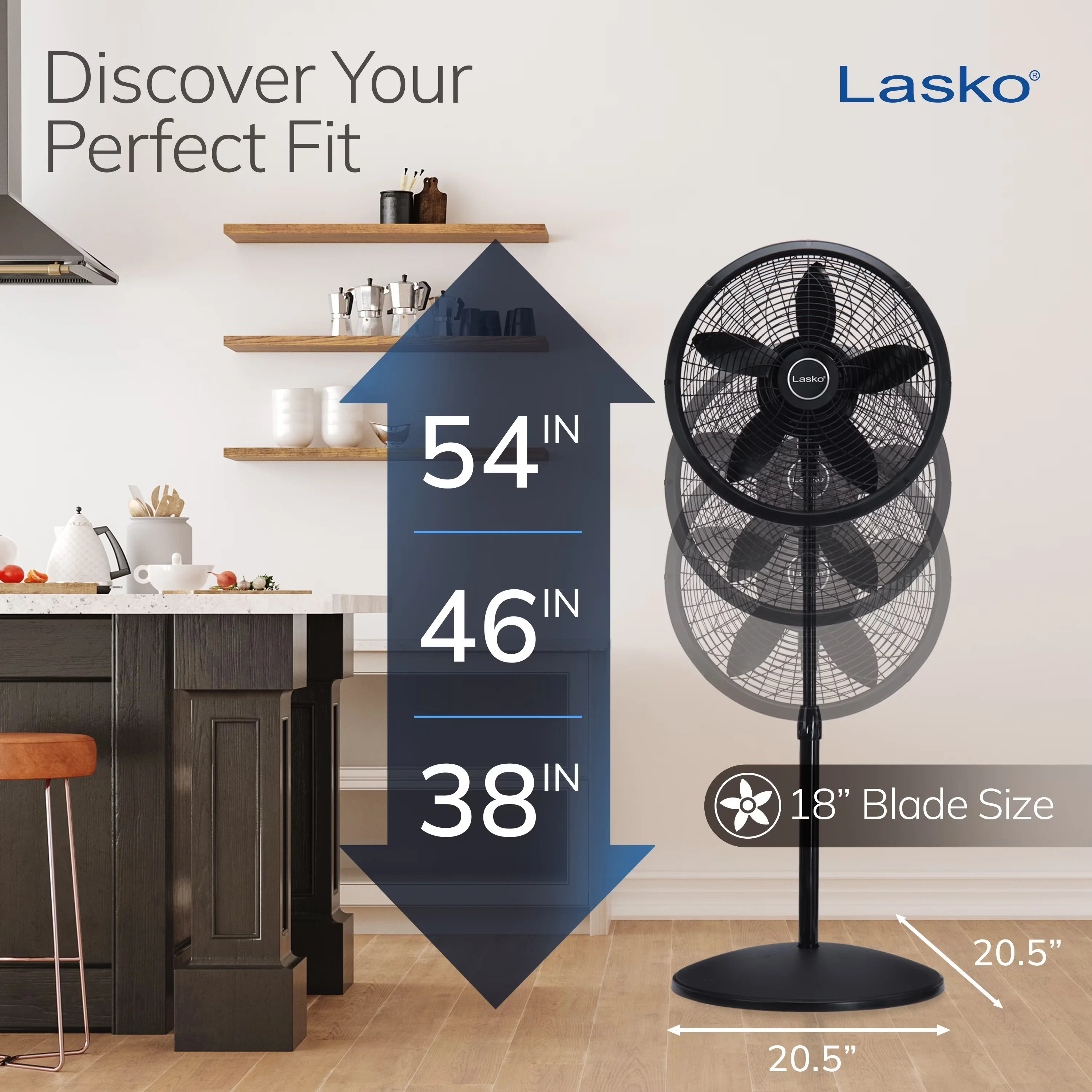 Fans In Cooling Innovative with Adjustable Height, Tilt Mechanism - Plastic Black Model F16F55