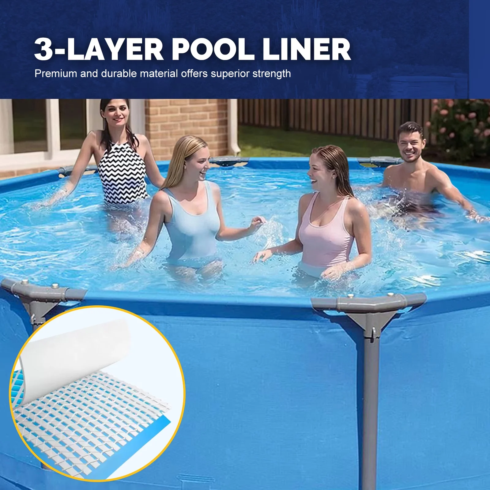 Modern Above Ground Pool with 10ft x 30in Metal Frame Swimming, Round, Water capacity(90%): 1158 GAL - Blue Model 663FB6