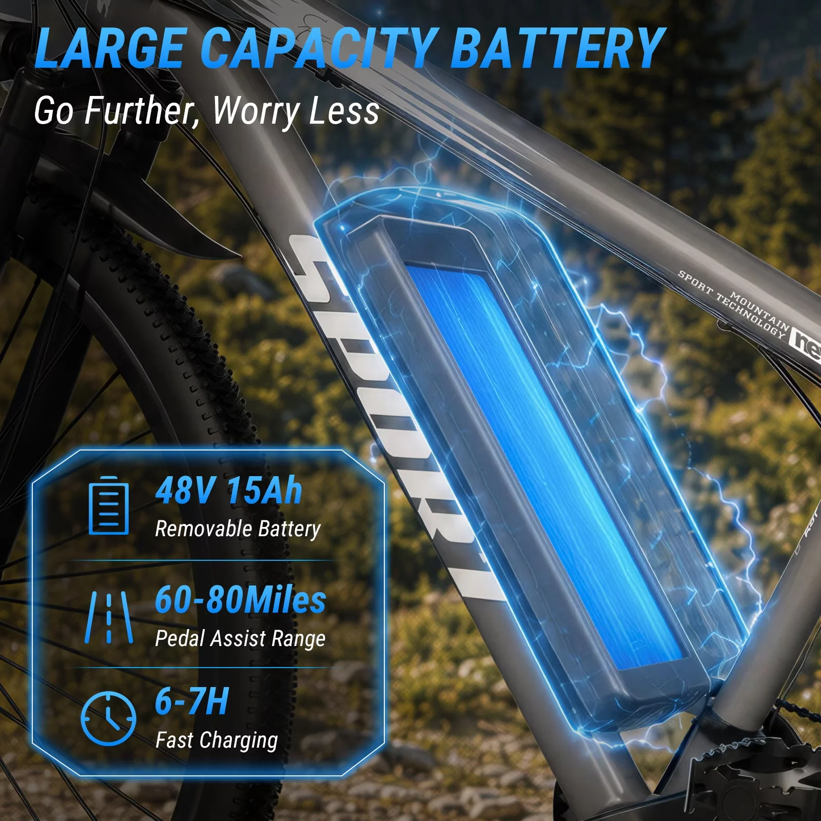 Quality Electric Bike with Battery, 750W, Adult Mountain - Gray - Essential Collection Model DDEBAD