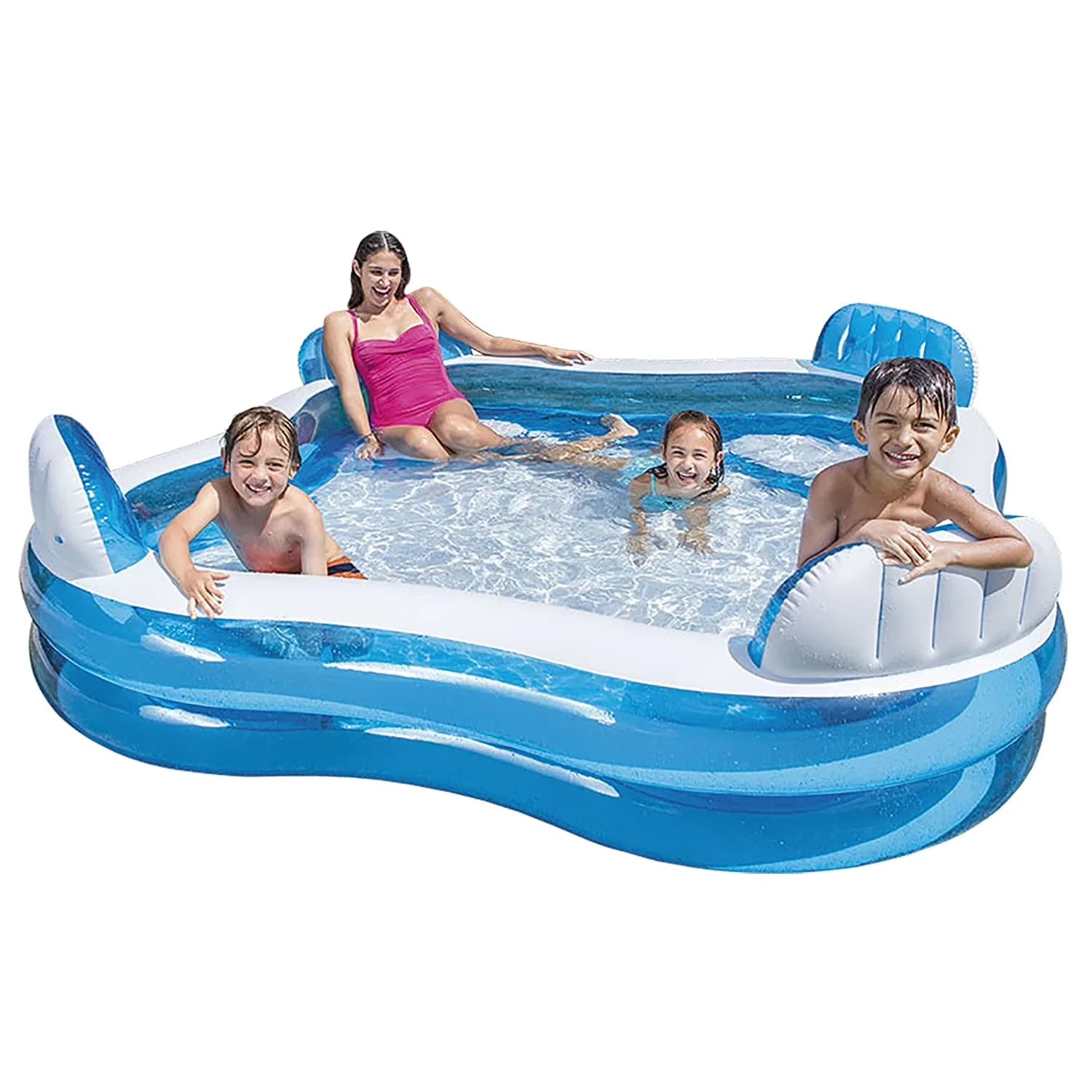 Essential Inflatable Pool with Swim Center Family Lounge, 90" X 90" X 26" Ages 3+ - Model 53C546