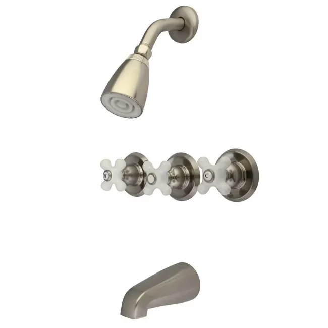 Bathroom Renovation Professional with Wall mount installation, Duraseal washerless cartridge - Silver Brass Model 82AD6D
