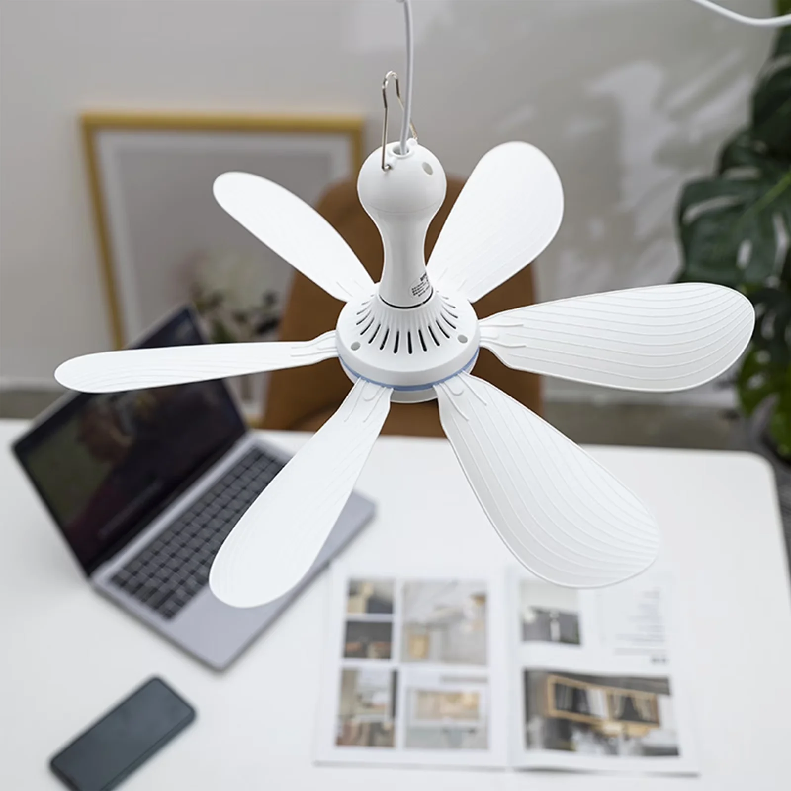 Ceiling Fan Stylish with Modern, 16.5 in Bedroom Mini Hanging - White - Premium Collection Model 115FEA