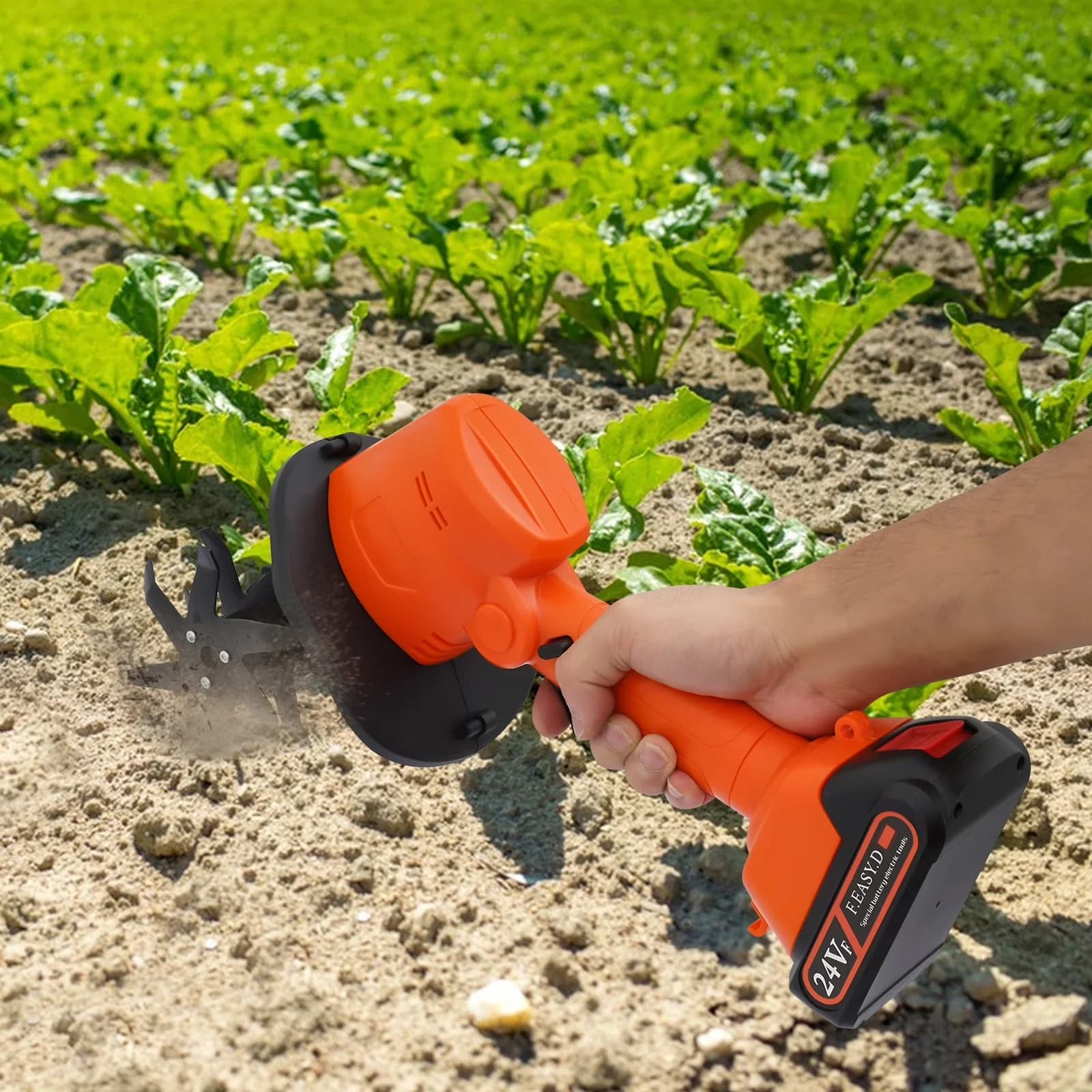 Premium Trillers Cultivator with Battery, 550W, Portable Mini Cordless Garden Hand - Model CD6C2E