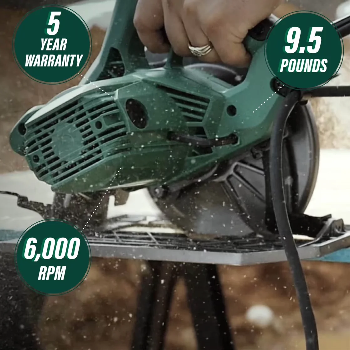 Efficient Power Saw with Lightweight, 15-Amp, 7-1/4-In Circular Kit - Heavy Duty Model 514349