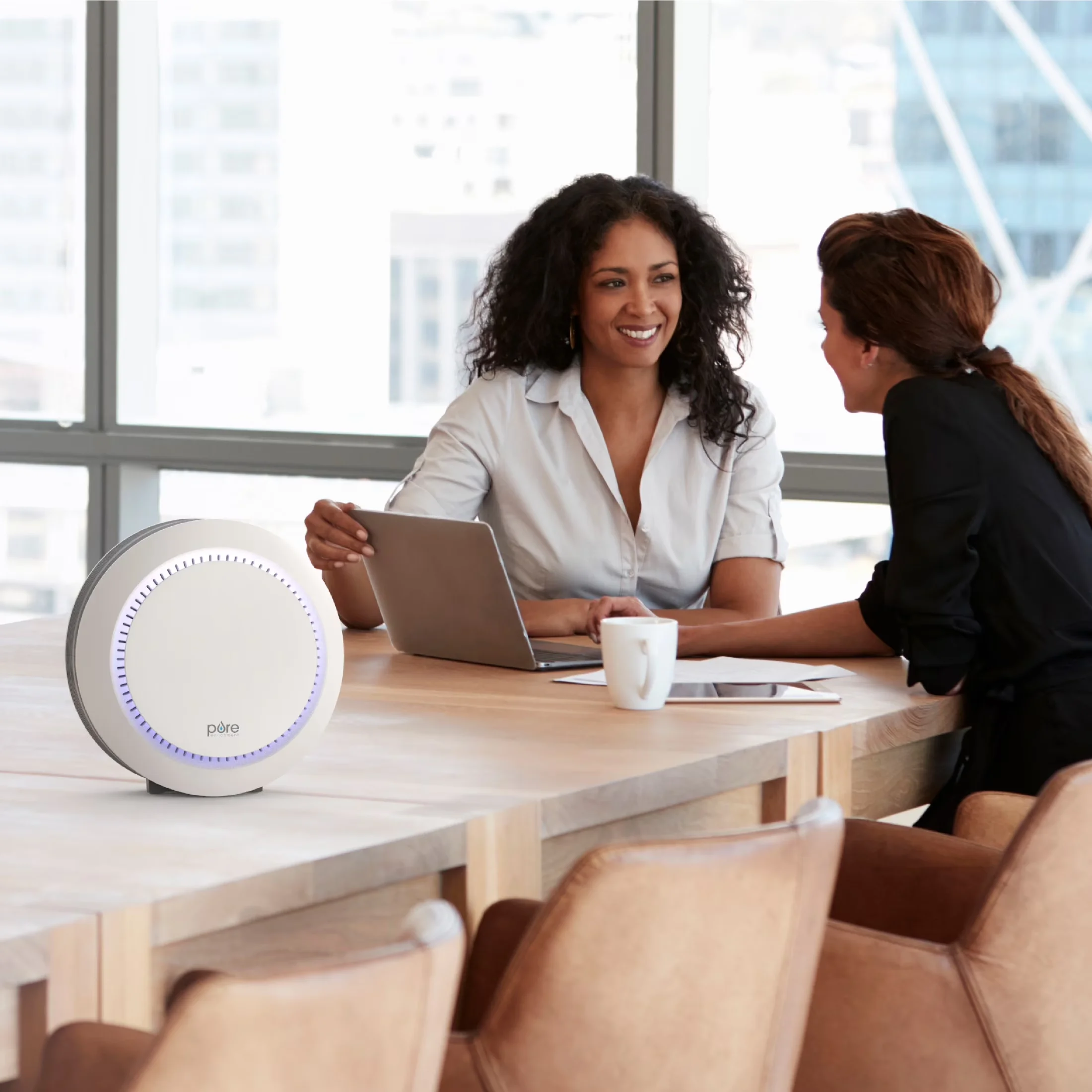 Air Purifier Professional with Variable Speed, Easily Fits on Tables, and Nightstands (White) - White Model E83BBD