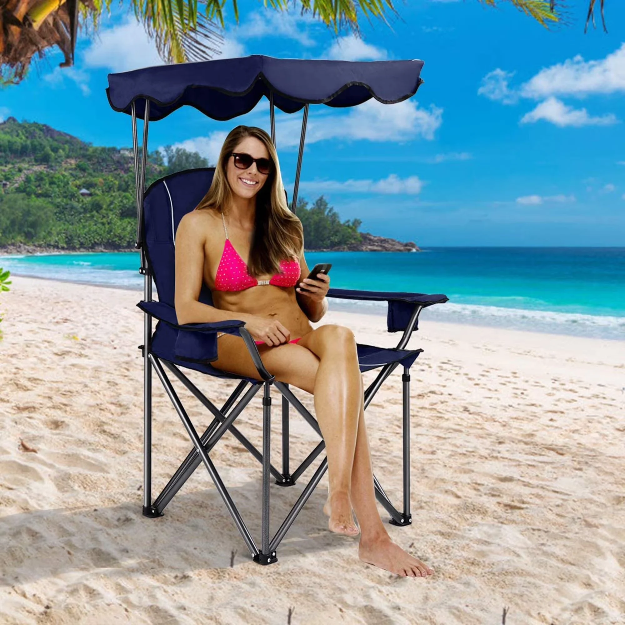 Versatile Beach Chair with Adjustable - Folding - Modern Design Model 5F144A