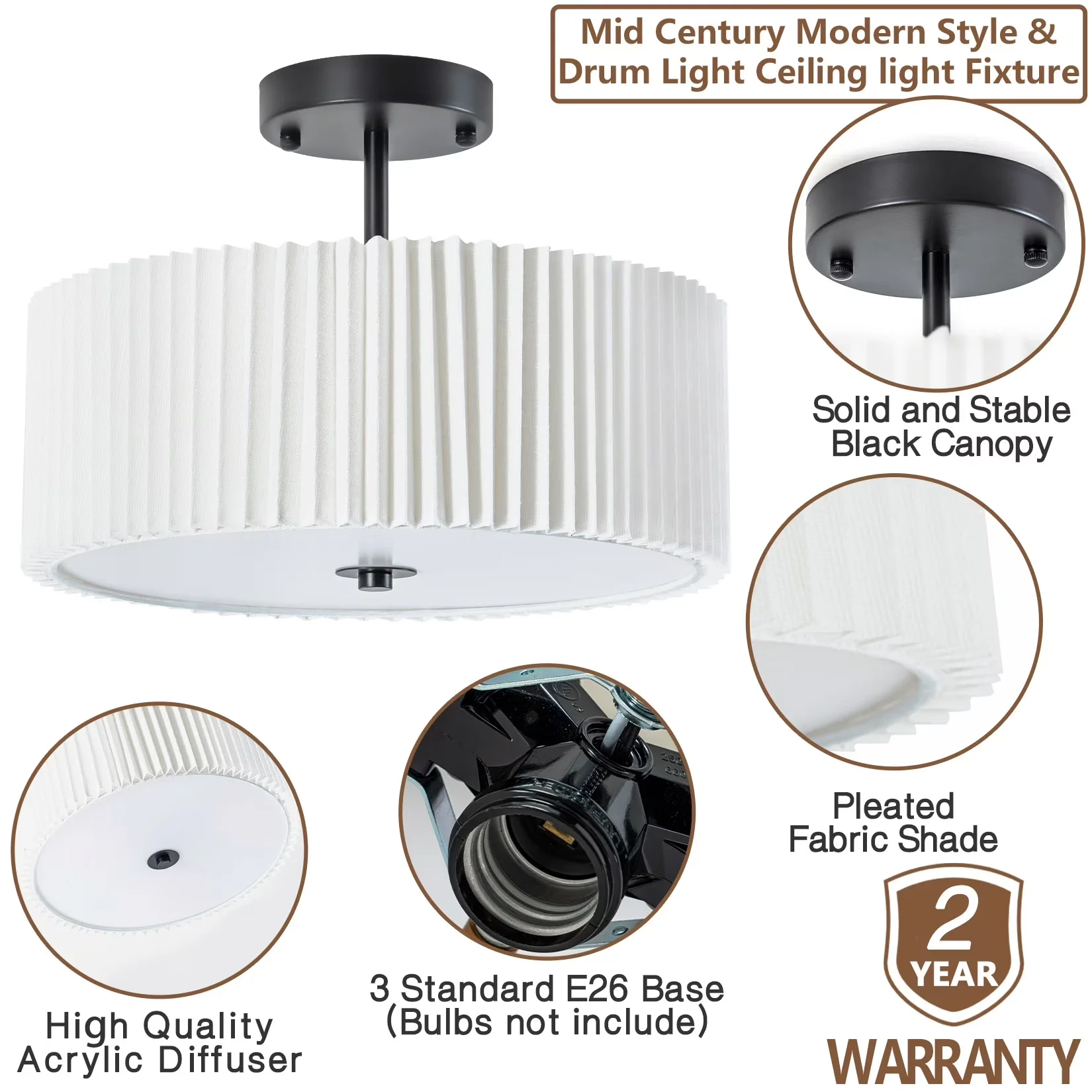 Versatile Ceiling Lights Fixture with Incandescent, Modern, Light Fixtures Mount - Black Metal Model 0CF1F2