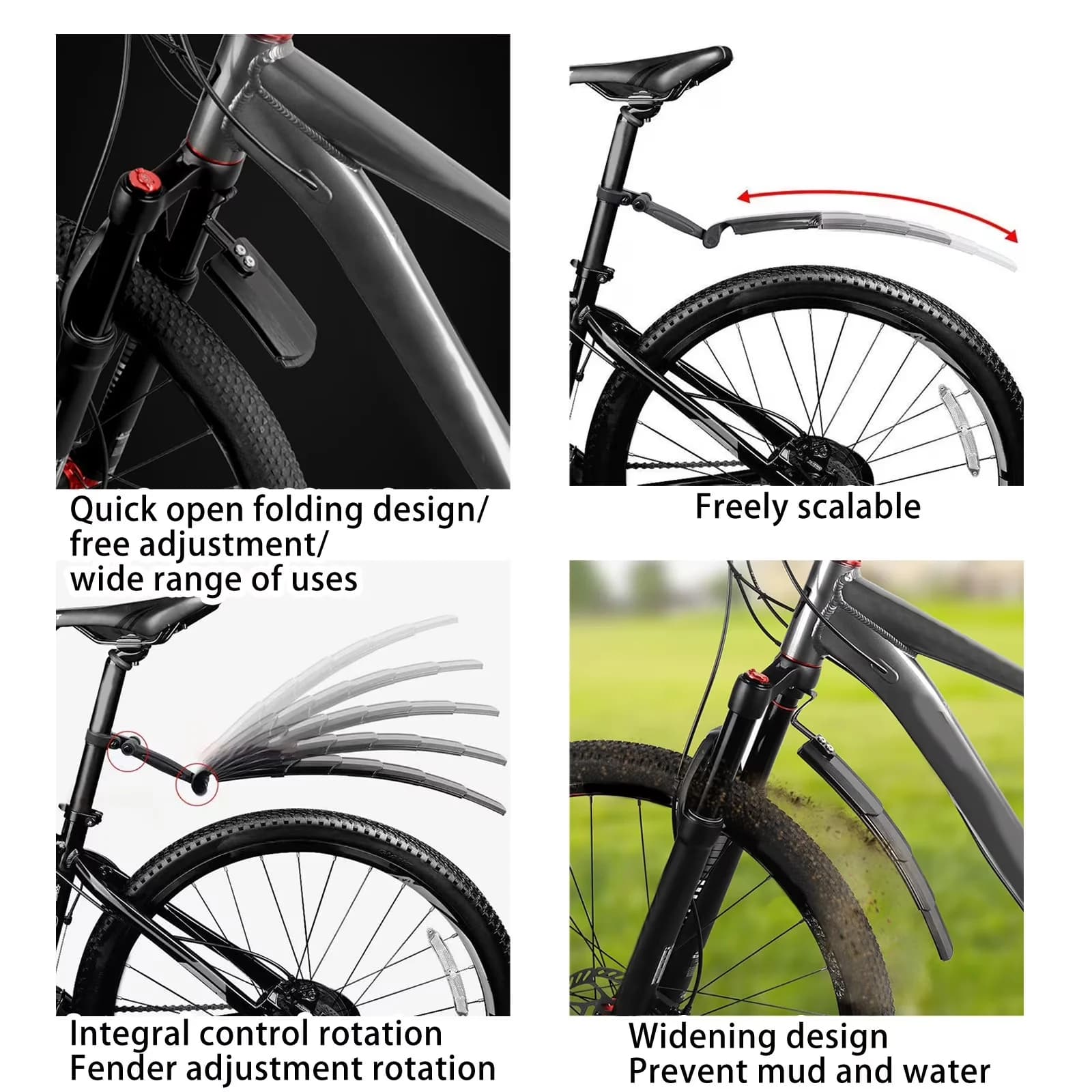 Premium Mountain Bike with Material: Nylon, Features: Telescopic Design, Color: Black - Black Model 0813C4