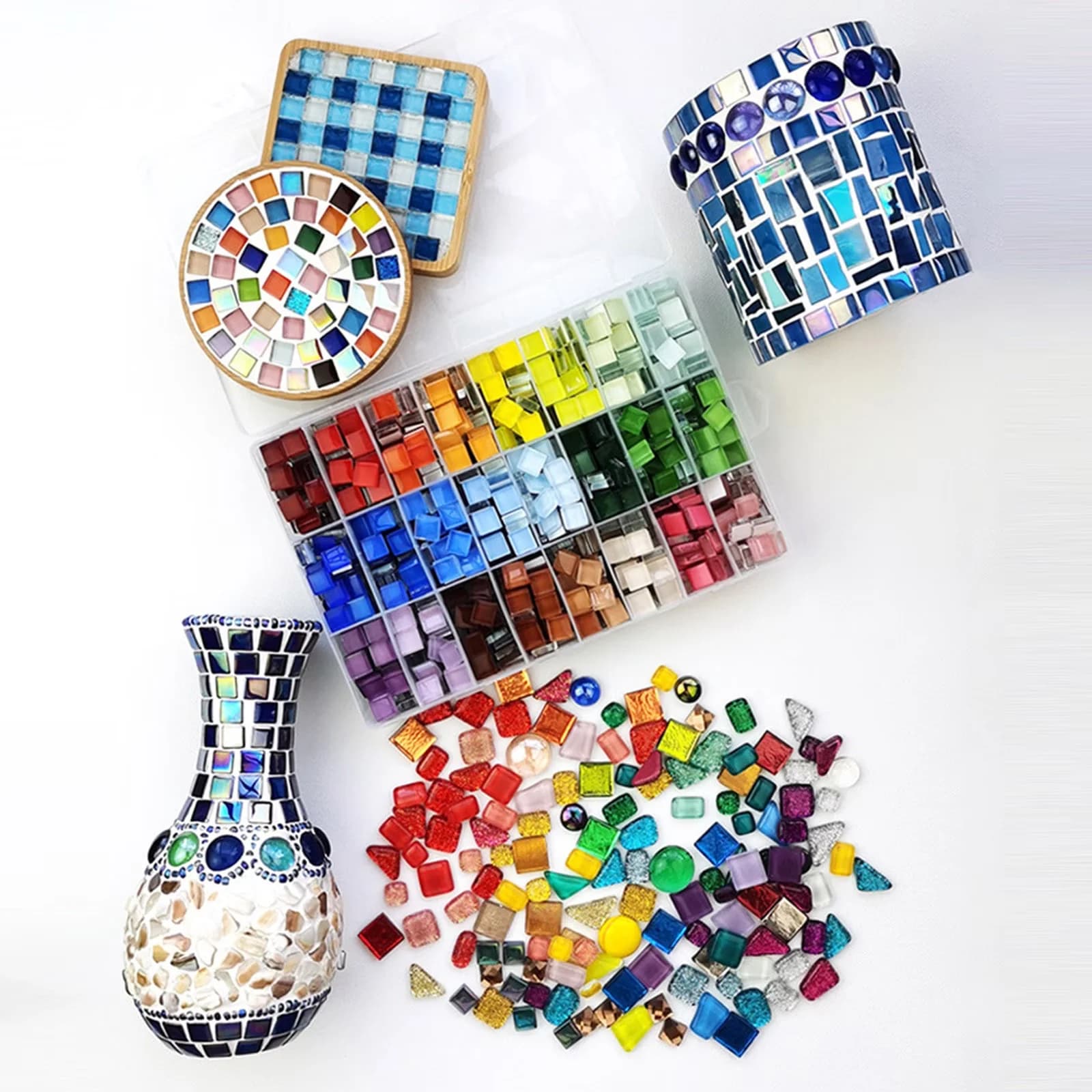 Quality Lamp Set with Modern, DIY Mosaic Tiles Kit - Multicolor - Modern Design Model 854251