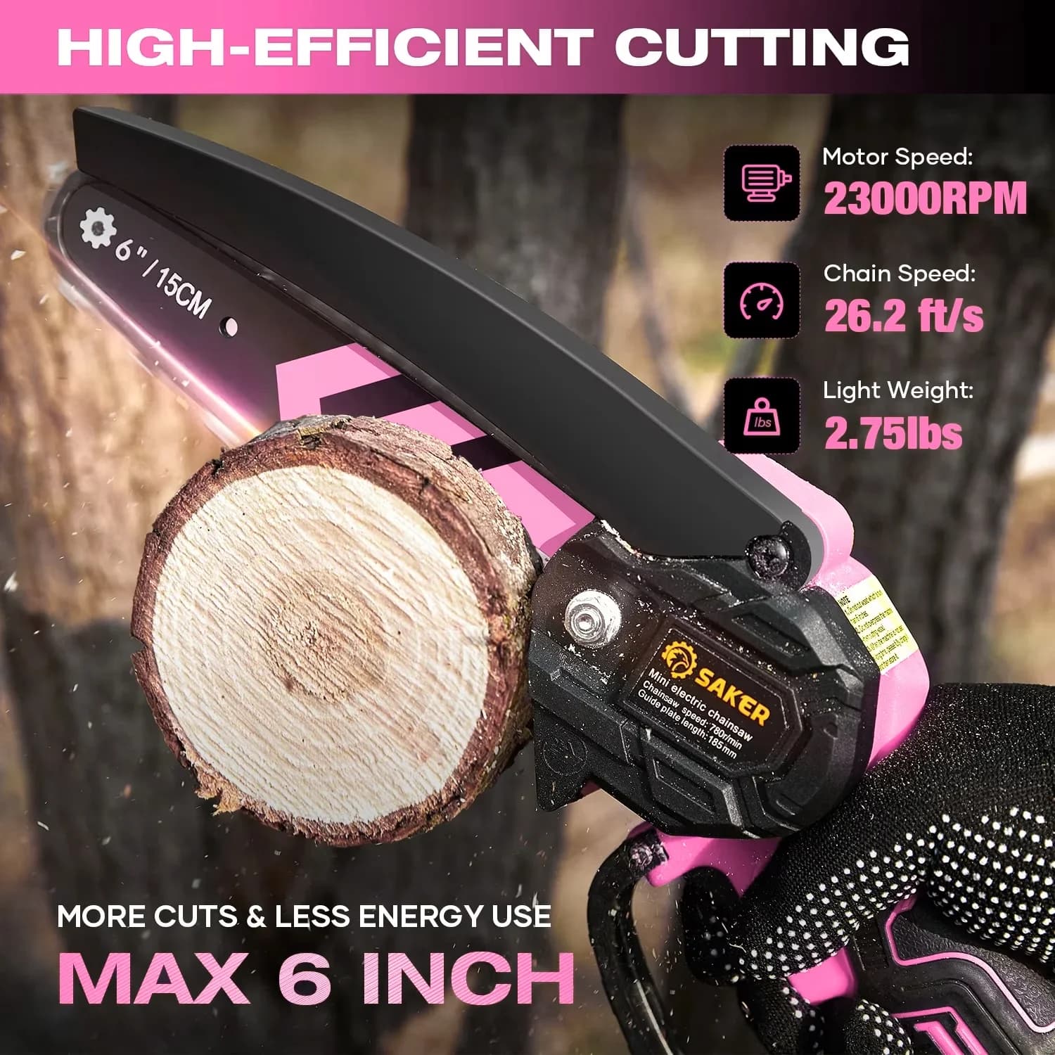 Quality Chainsaw with Battery, 22V, Mini - Pink for Everyday Use Model A64262